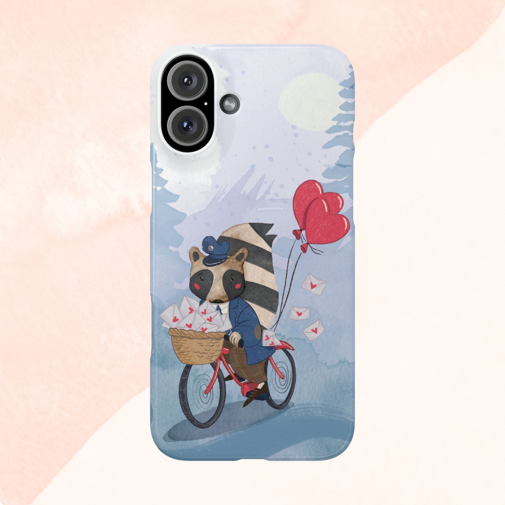 Whimsical Raccoon Slim Phone Case | Cute Animal Design | Perfect for Nature Lovers, Gifts, Birthdays, Valentines Day, Everyday Use