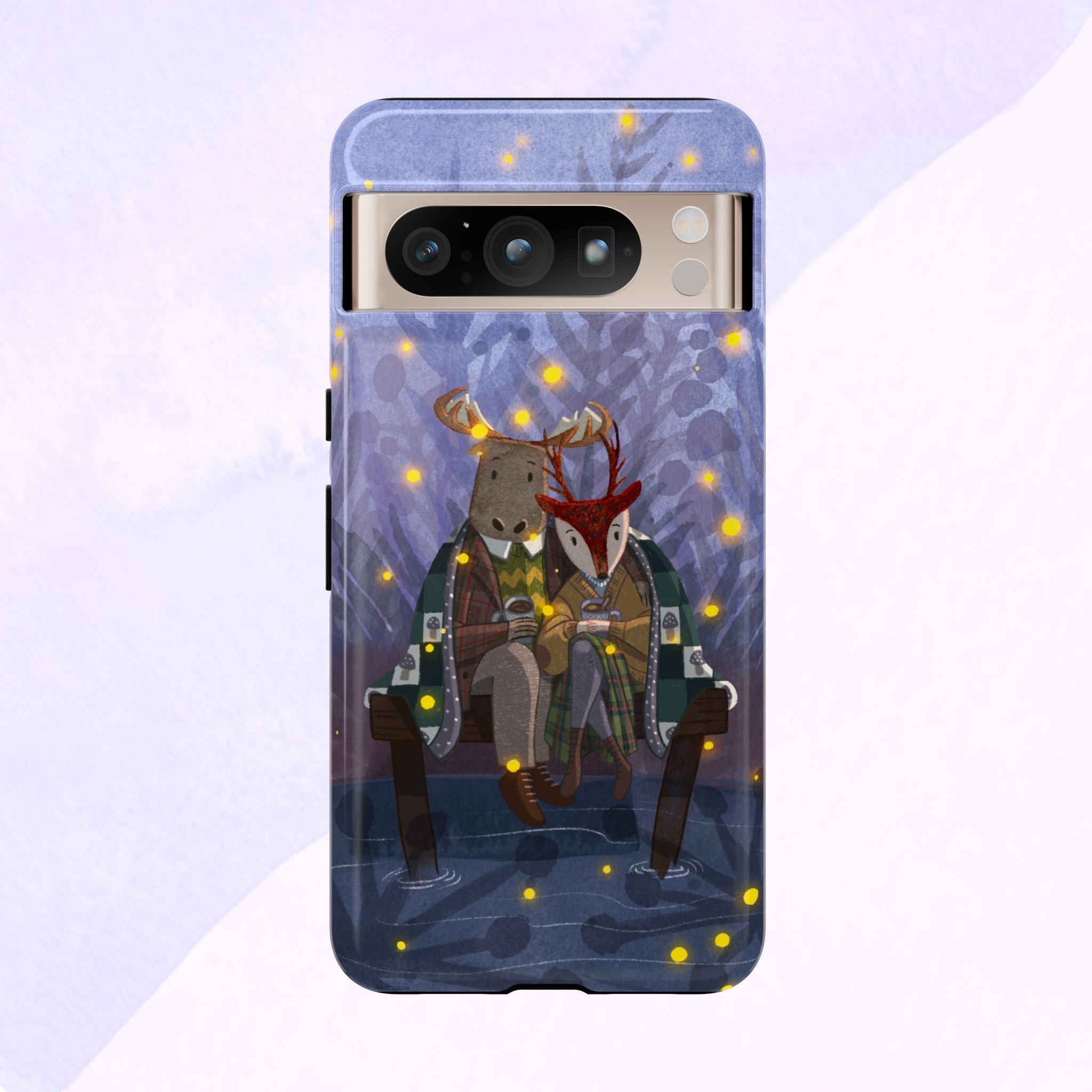 Cozy Couple Phone Case, Cute Animal Lovers Gift, Nature Aesthetic, Perfect for Holidays, Personalized Phone Accessories, Gift for Her