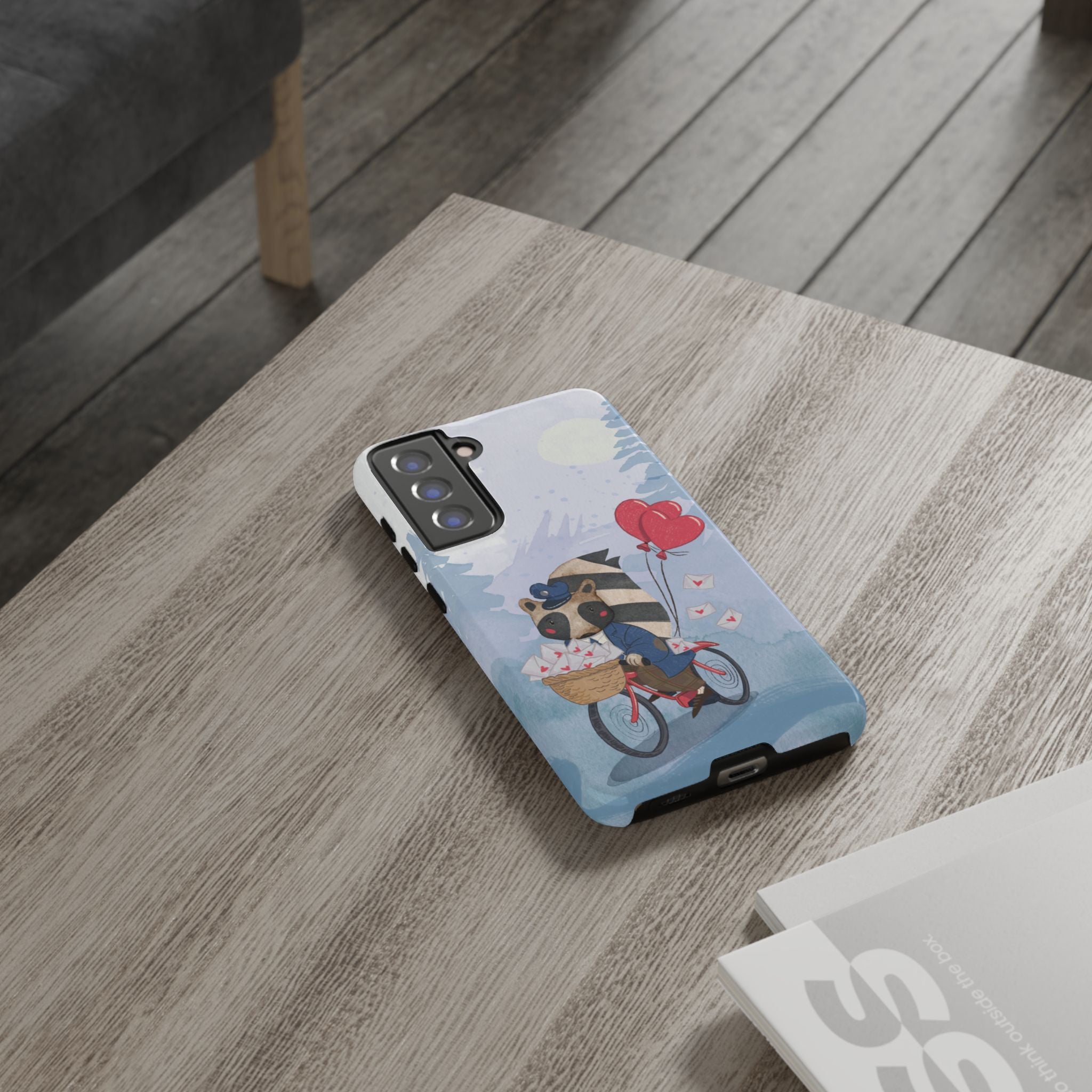Cute Raccoon Phone Case, Tough Case for Animal Lovers, Valentine's Day Gift, Whimsical Phone Accessory, Gifts for Kids