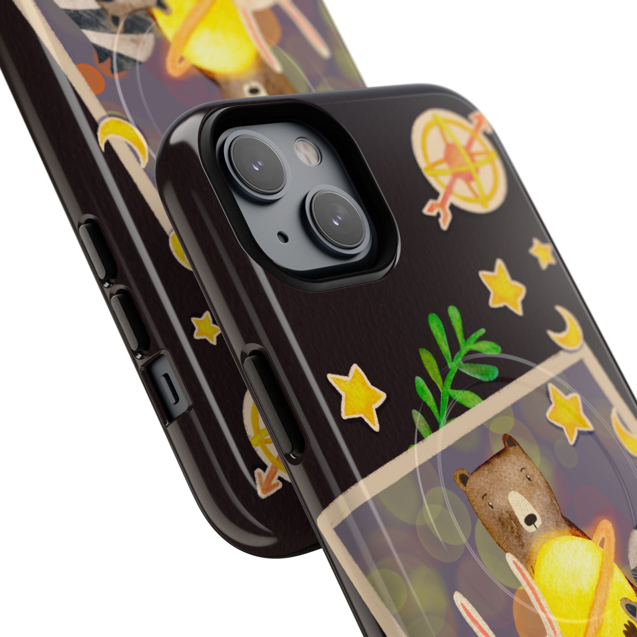 Tough Magnetic Cases, Whimsical Animal Phone Case, Cute Bear Rabbit Raccoon Design, Cute gift for her, Birthdays, iPhone 14 15 16 pro max