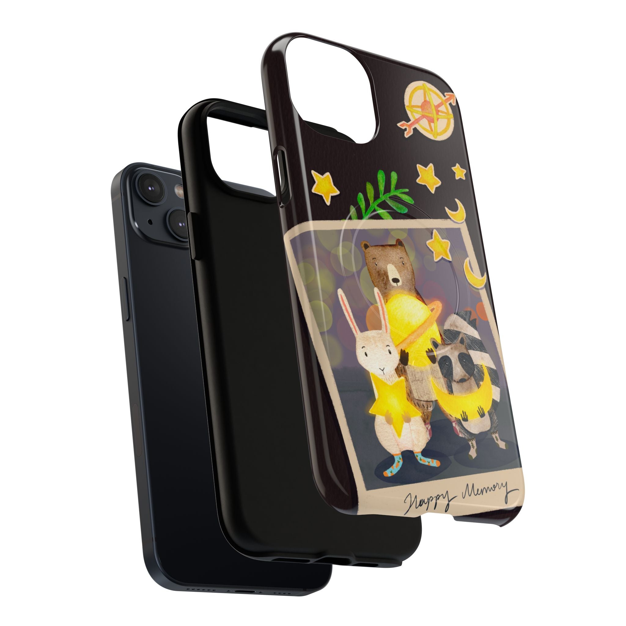 Tough Magnetic Cases, Whimsical Animal Phone Case, Cute Bear Rabbit Raccoon Design, Cute gift for her, Birthdays, iPhone 14 15 16 pro max