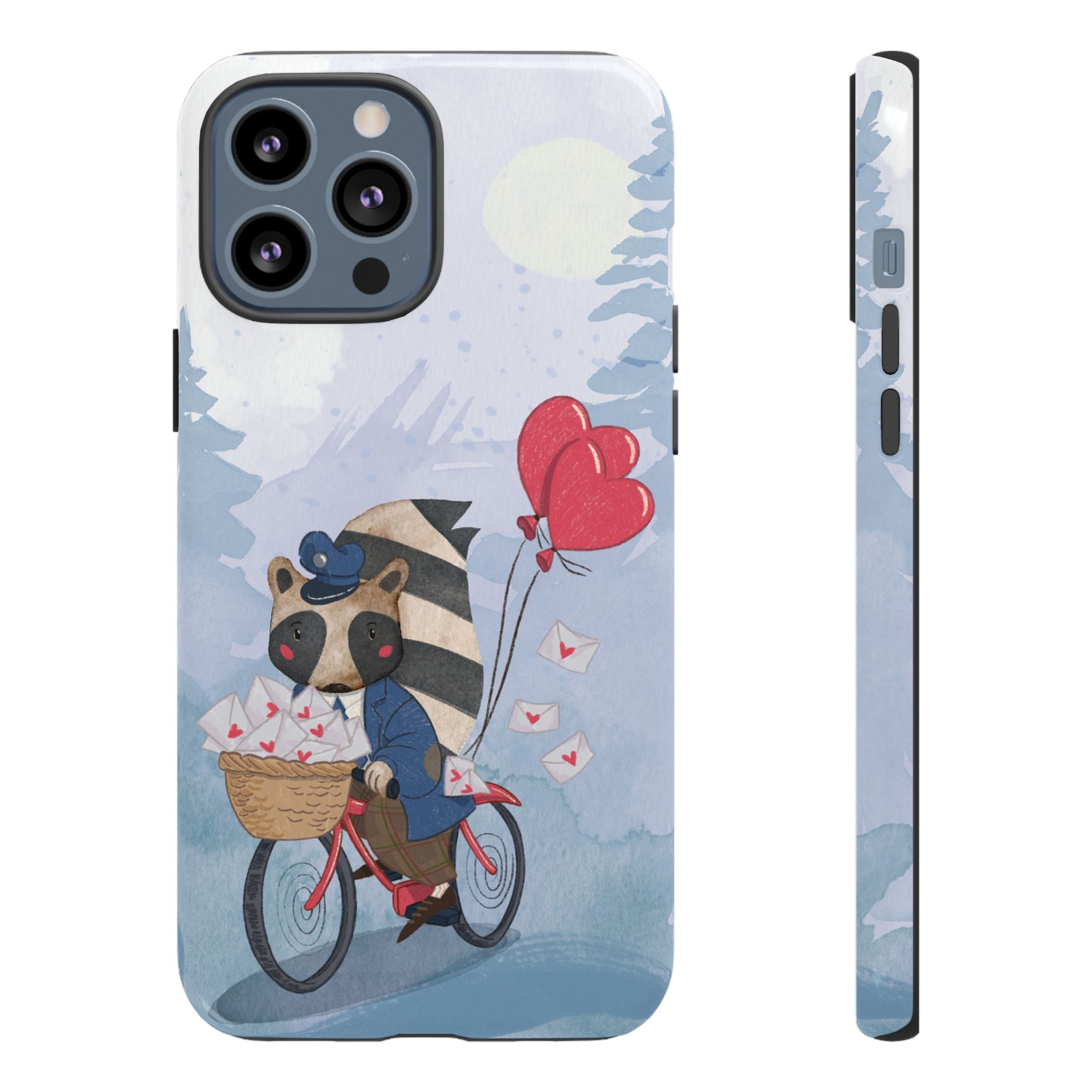Cute Raccoon Phone Case, Tough Case for Animal Lovers, Valentine's Day Gift, Whimsical Phone Accessory, Gifts for Kids