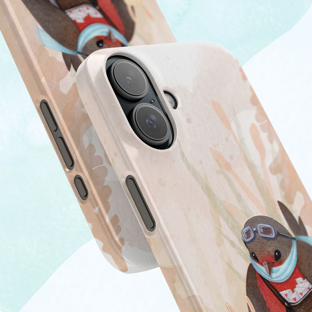 Whimsical Animal Snap Cases, Cute Phone Case, Handmade Bird and Bunny Design, Gift for Animal Lovers, Unique Smartphone Cover