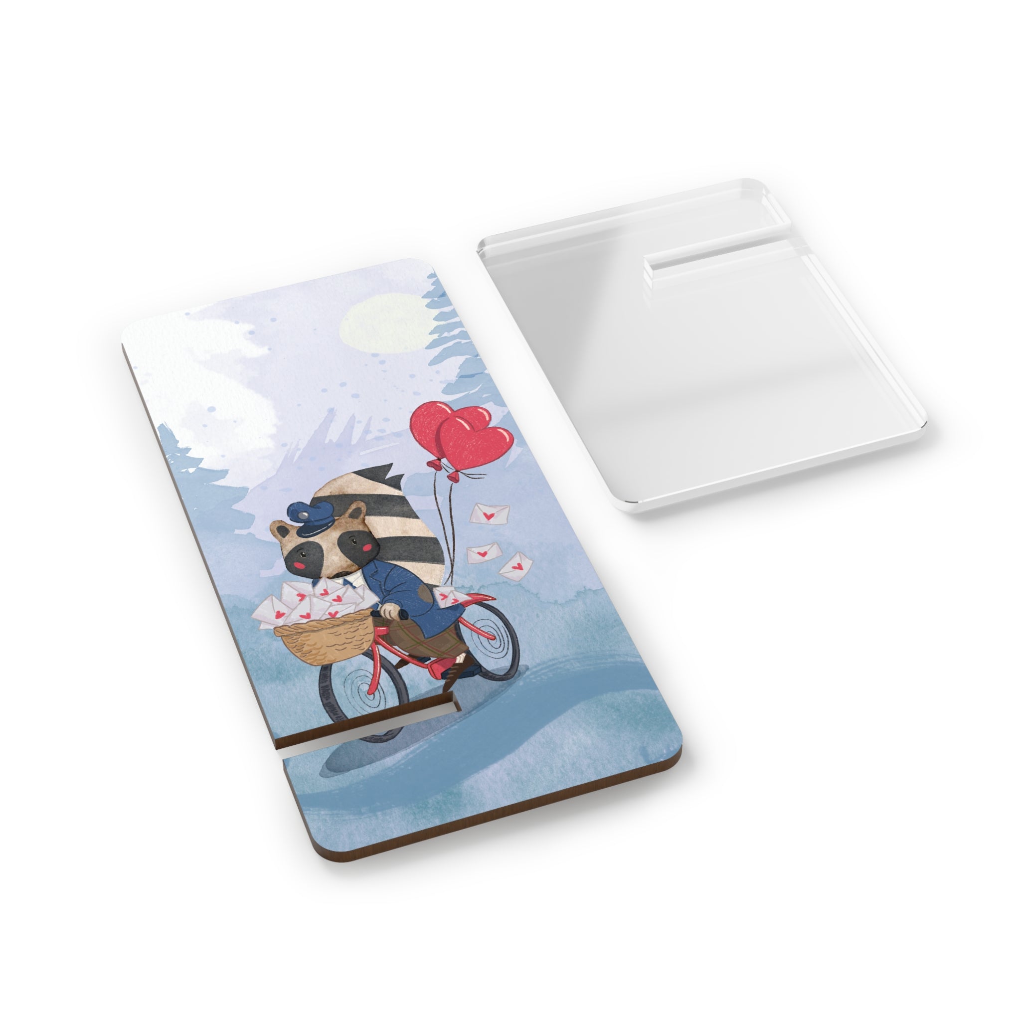 Whimsical Raccoon Smartphone Stand, Cute Phone Holder, Desk Organizer, Kids Room Decor, Gift for Animal Lovers, Birthday Present