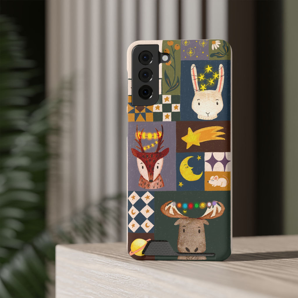 Magical Animal Phone Case with Card Holder - Cute Gift for Animal Lovers, Interesting Phone Accessory, Unique Holiday Gift, Nature-Inspired