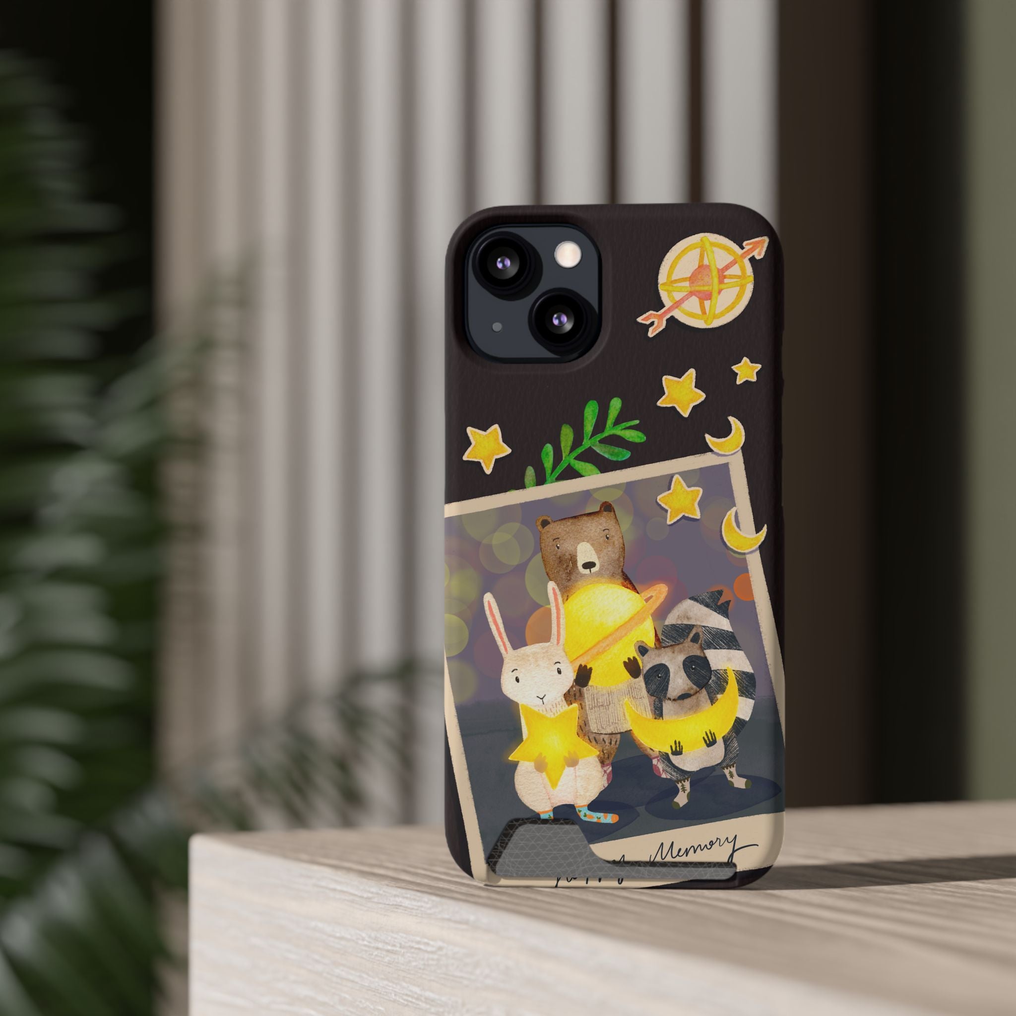 Whimsical Phone Case with Card Holder - Cute Animal Friends Design, Perfect Gift for Animal Lovers, Birthday, Everyday Use, Cute Accessory