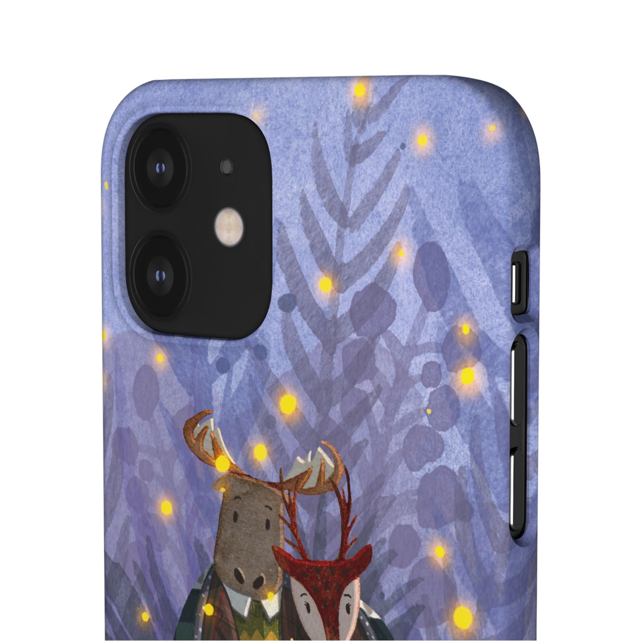 Whimsical Animal Lovers Snap Cases - Cozy Phone Protection, Gift for Nature Lovers, Holiday Decor, Cute Character Design, Animal Couple