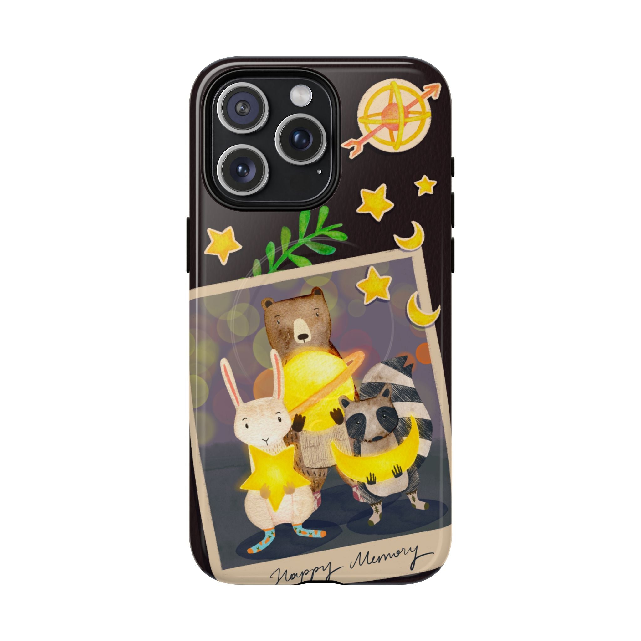 Tough Magnetic Cases, Whimsical Animal Phone Case, Cute Bear Rabbit Raccoon Design, Cute gift for her, Birthdays, iPhone 14 15 16 pro max