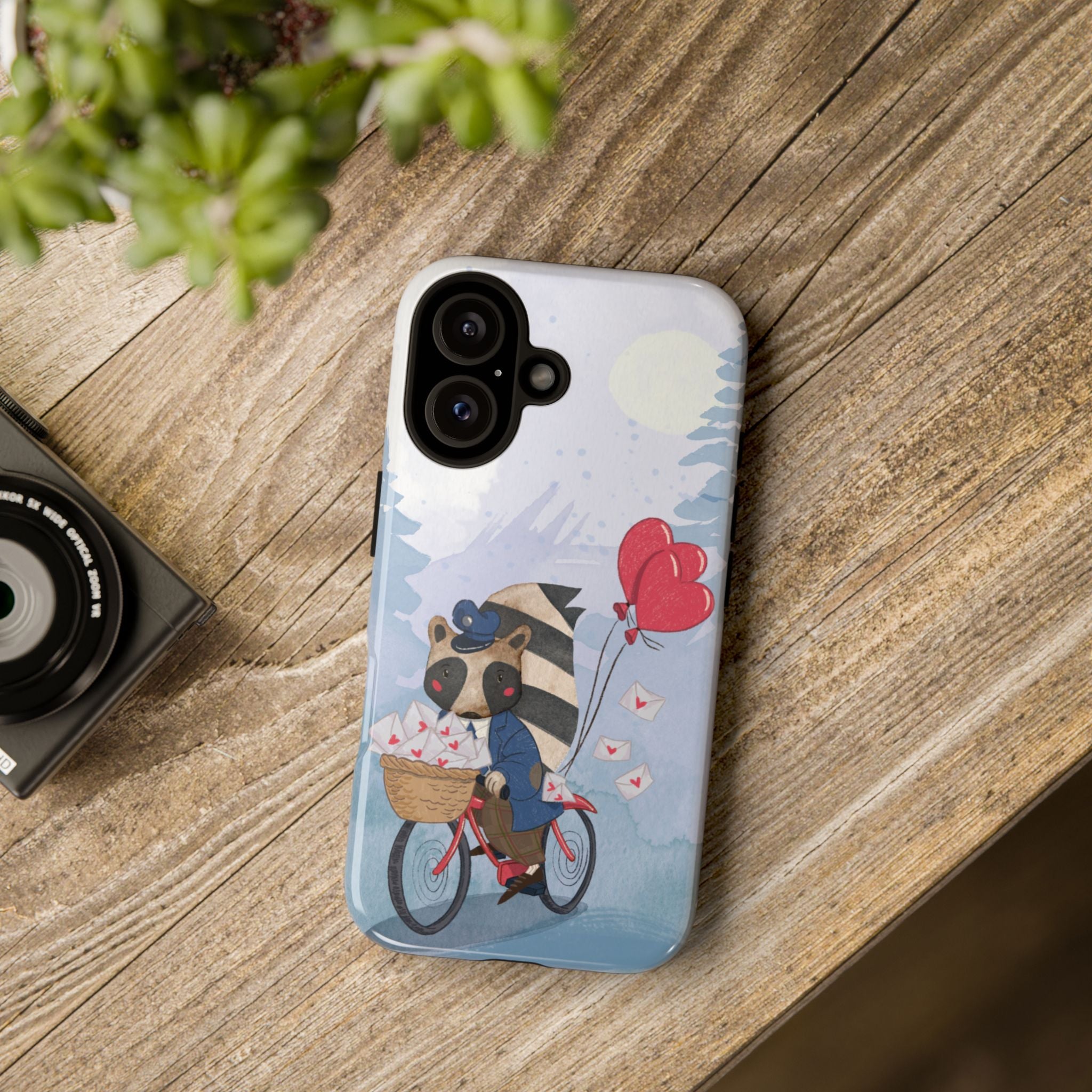 Cute Raccoon Phone Case, Tough Case for Animal Lovers, Valentine's Day Gift, Whimsical Phone Accessory, Gifts for Kids