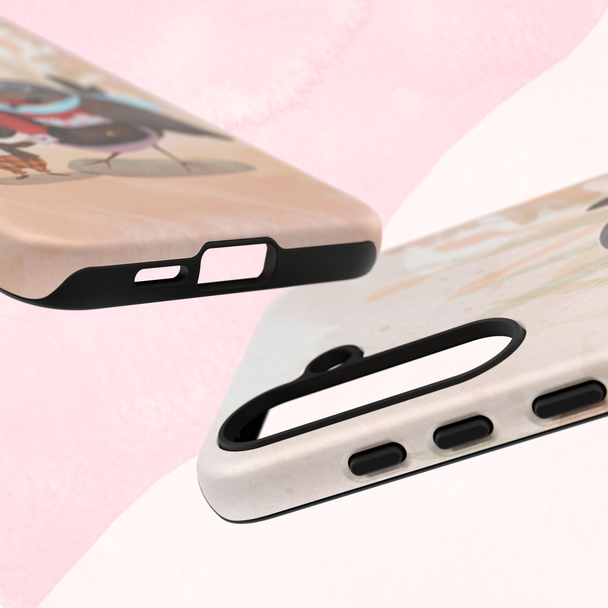 Whimsical Animal Phone Case, Cute Bird and Rabbit Design, Animal Lovers Gift, Nature-Themed Accessory, Eco-Friendly Tech Cover