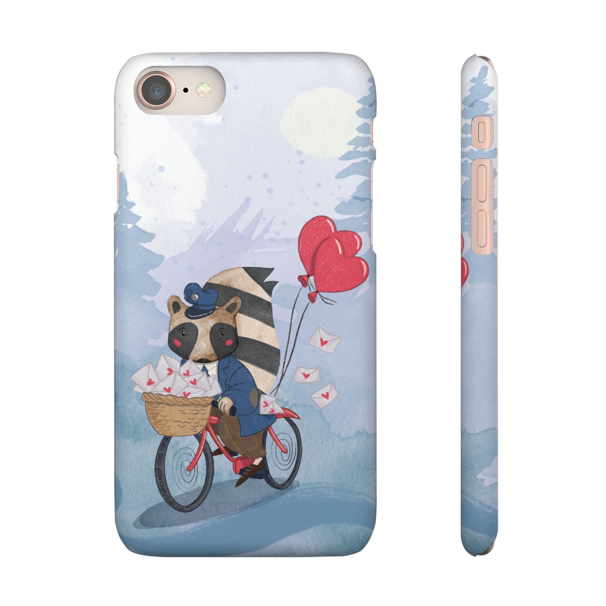 Whimsical Animal Snap Case with Love Balloons, Cute Phone Case, Valentine's Day Gift, Animal Lover Accessory, Creative Phone Cover