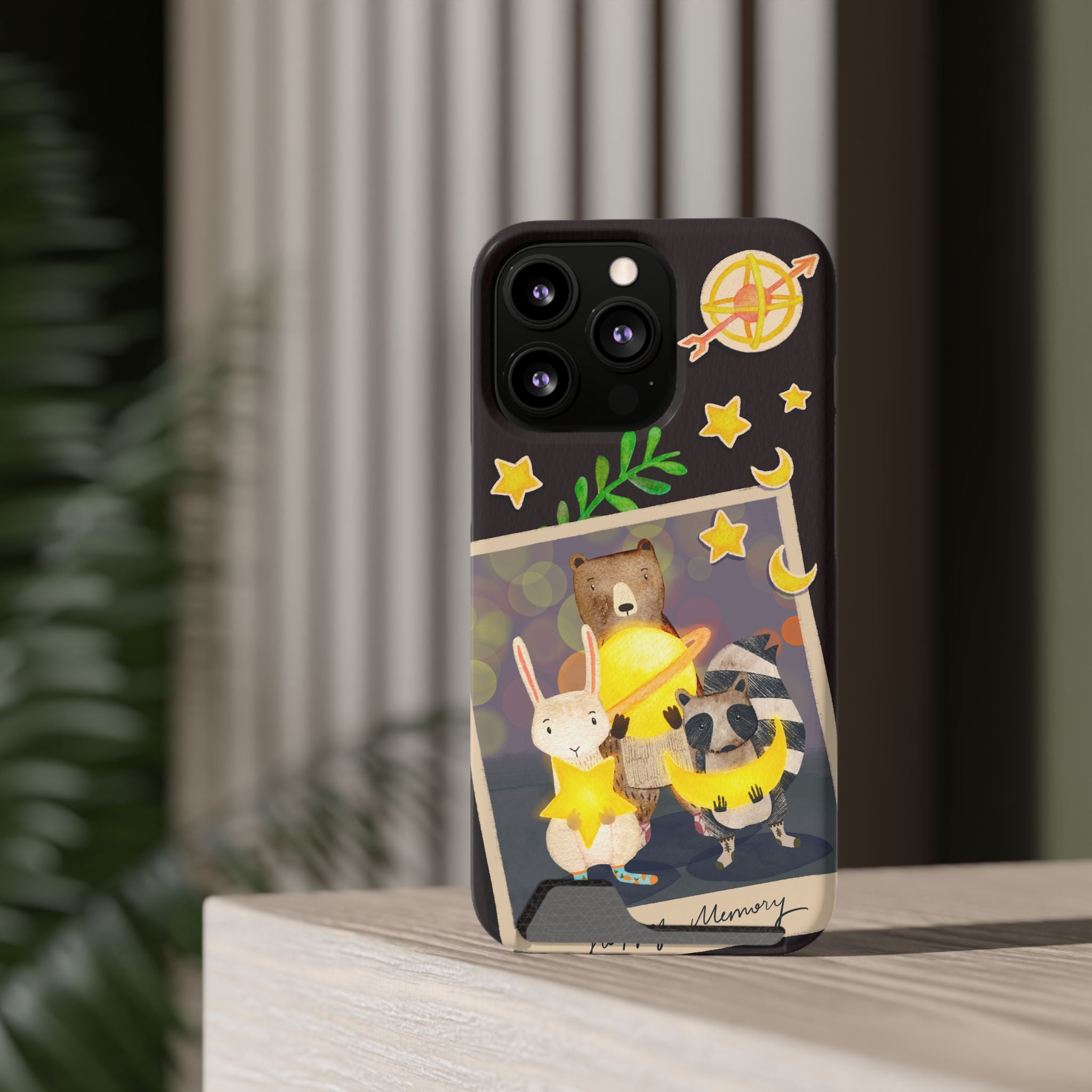 Whimsical Phone Case with Card Holder - Cute Animal Friends Design, Perfect Gift for Animal Lovers, Birthday, Everyday Use, Cute Accessory
