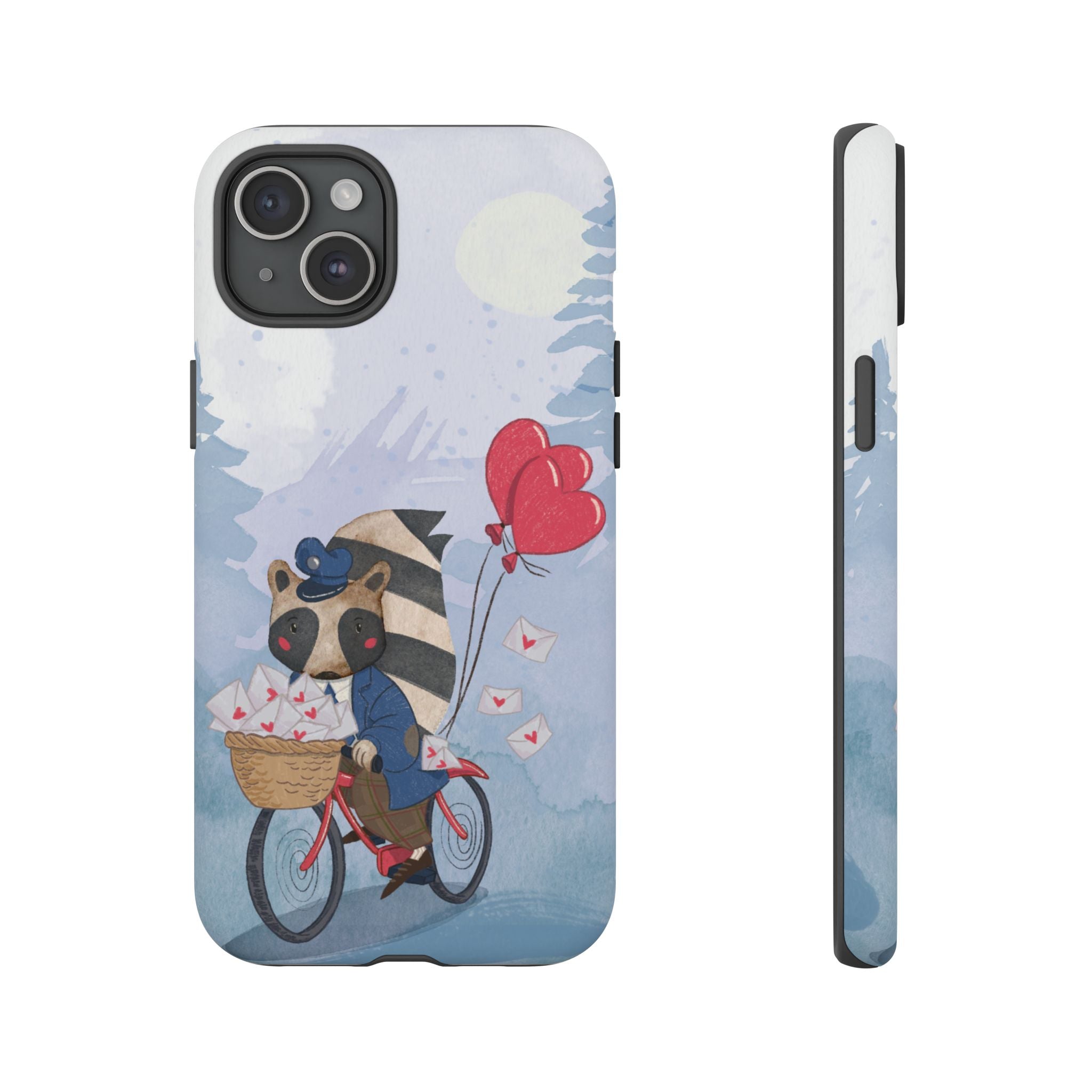 Cute Raccoon Phone Case, Tough Case for Animal Lovers, Valentine's Day Gift, Whimsical Phone Accessory, Gifts for Kids