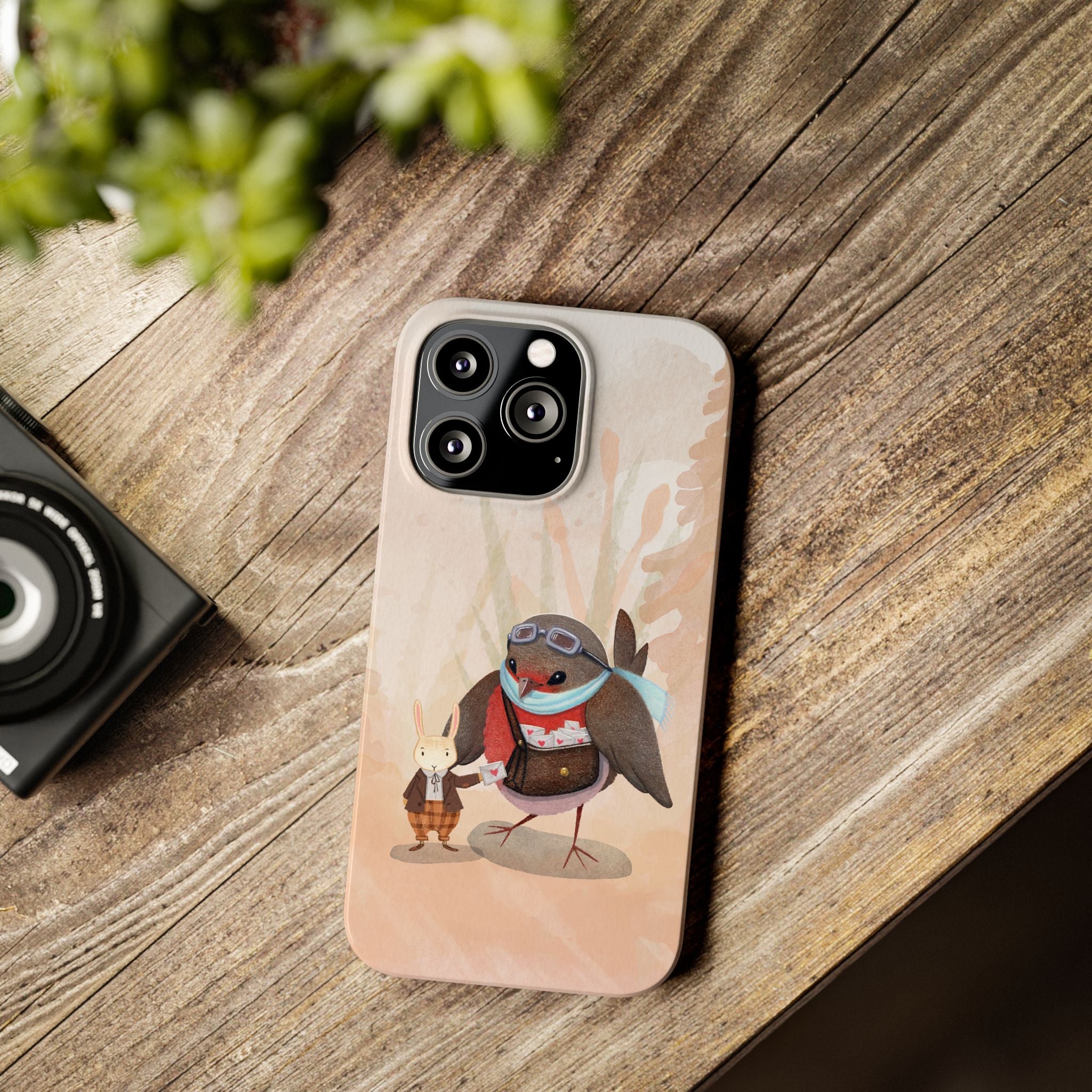 Whimsical Animal Slim Phone Cases - Cute Bird and Rabbit Design, Perfect for Animal Lovers, Gifts for Kids and Teens, Ideal for Birthdays,