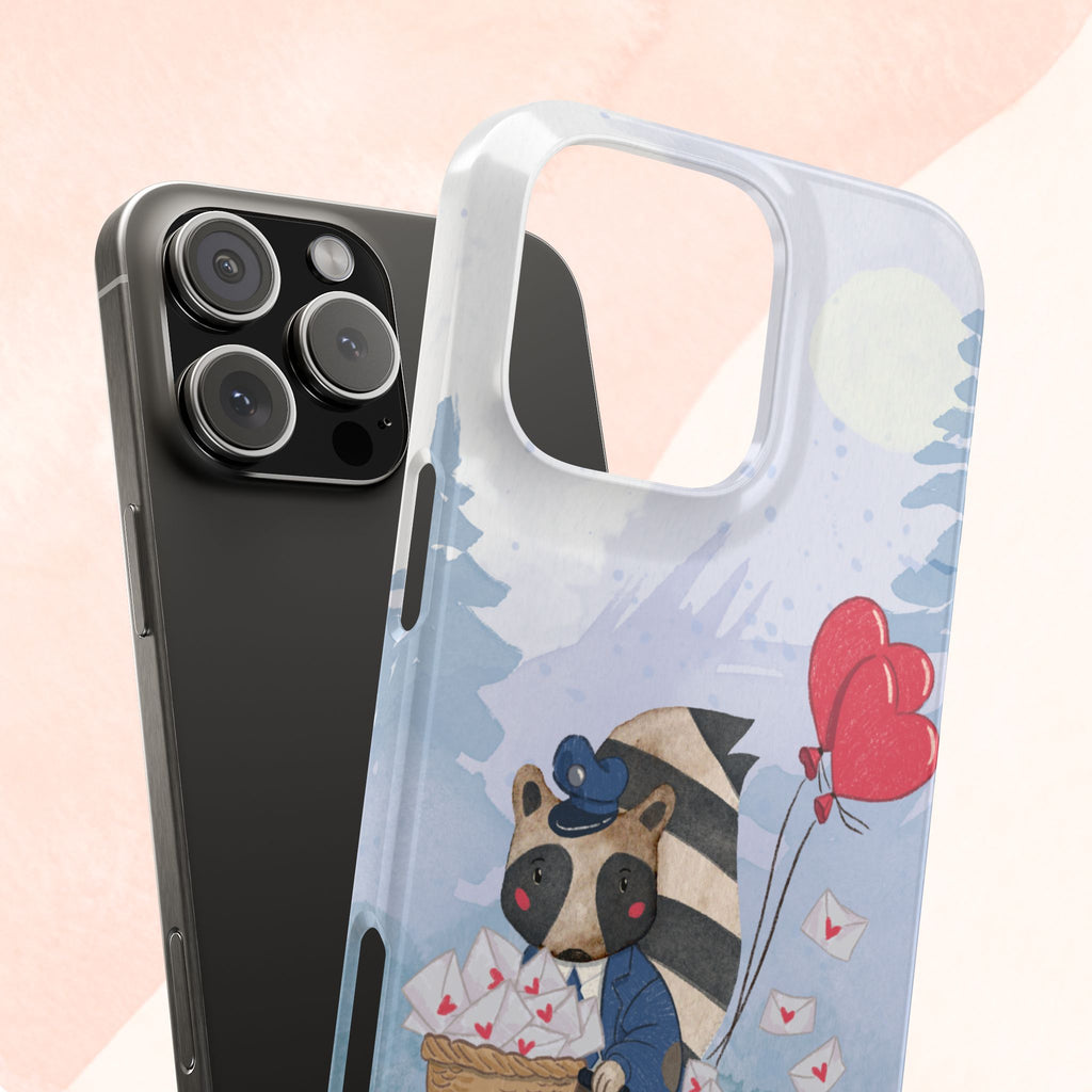 Whimsical Raccoon Slim Phone Case | Cute Animal Design | Perfect for Nature Lovers, Gifts, Birthdays, Valentines Day, Everyday Use