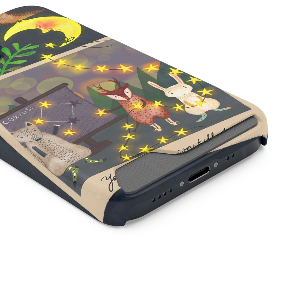 Woodland Astronomy Class Phone Case - Whimsical Forest Animals Learning Constellations - Cute iPhone 13/Samsung Case