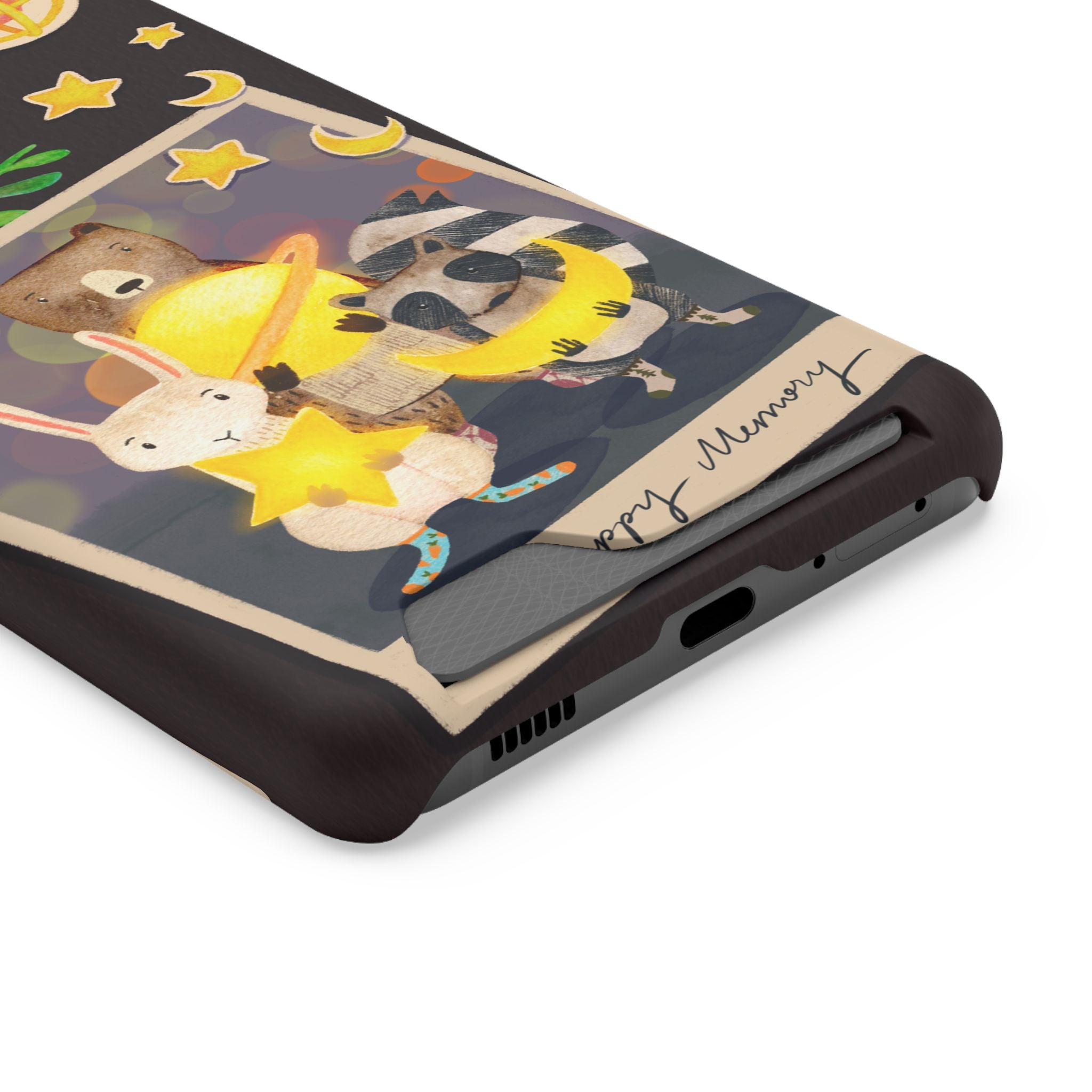 Whimsical Phone Case with Card Holder - Cute Animal Friends Design, Perfect Gift for Animal Lovers, Birthday, Everyday Use, Cute Accessory