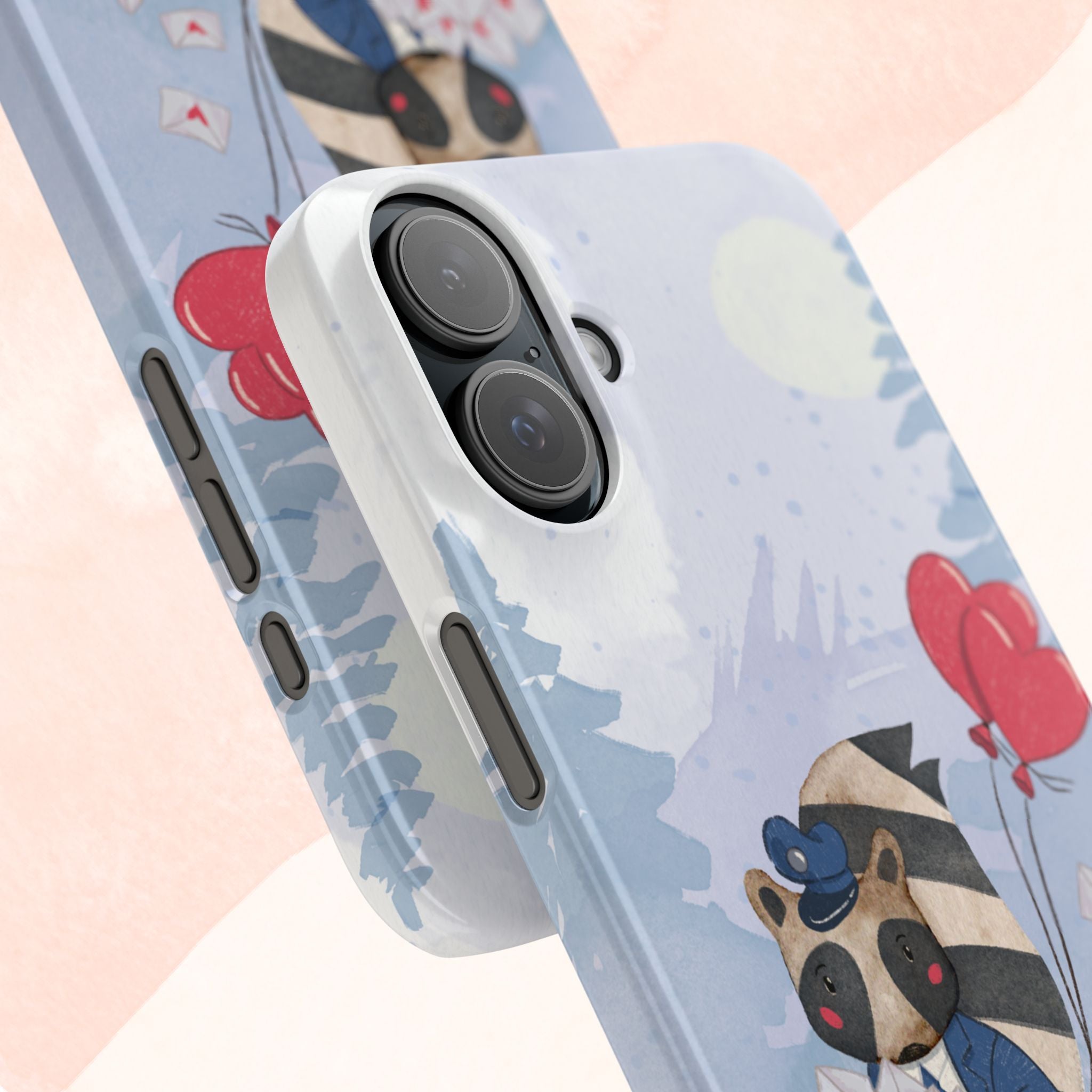 Whimsical Raccoon Slim Phone Case | Cute Animal Design | Perfect for Nature Lovers, Gifts, Birthdays, Valentines Day, Everyday Use