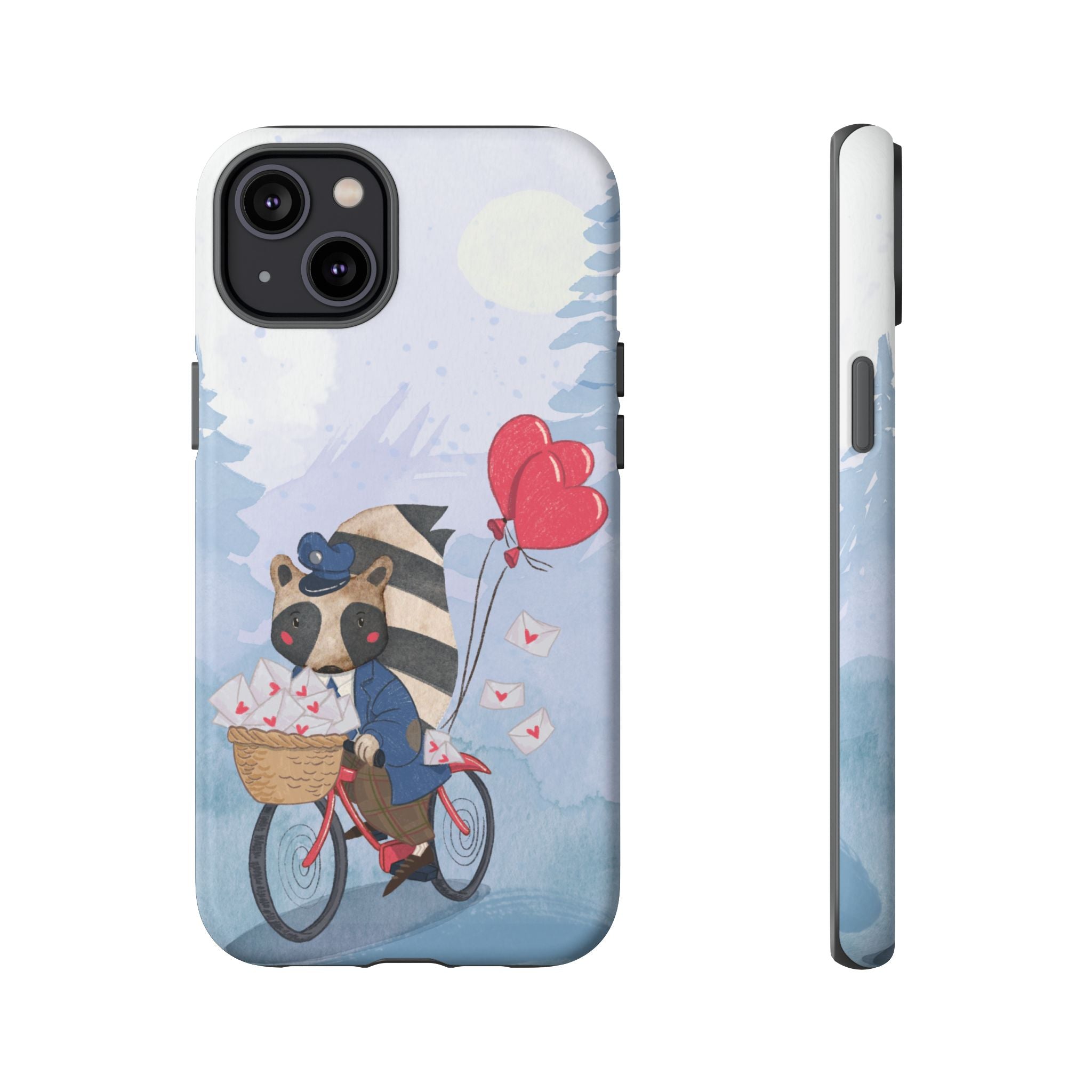 Cute Raccoon Phone Case, Tough Case for Animal Lovers, Valentine's Day Gift, Whimsical Phone Accessory, Gifts for Kids