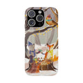 Cozy Winter Animals Slim iPhone Case, Cute Fox & Owl Design, Winter Theme Holiday Gift, Cute Phone Cover Gift, iPhone 16 15 14 13 12 11 X XR