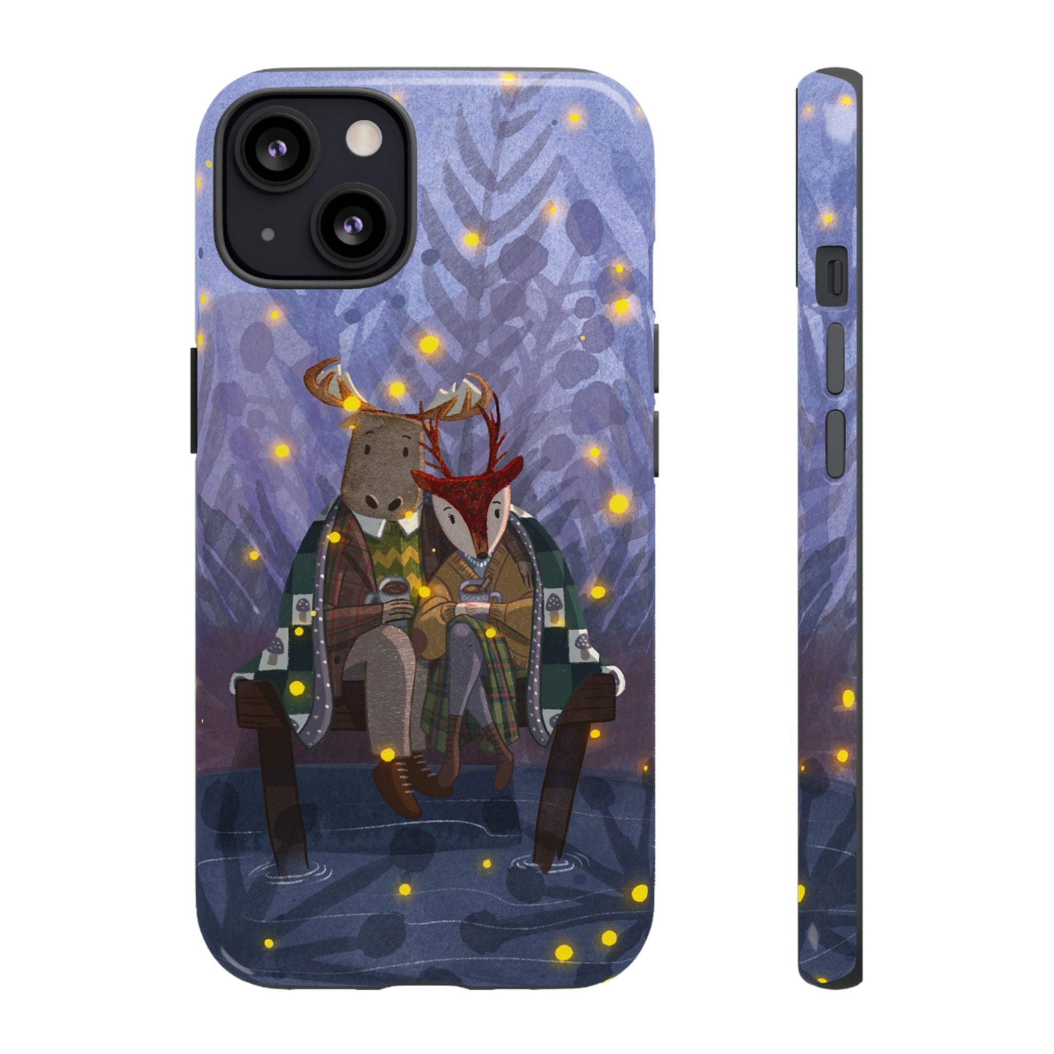 Cozy Couple Phone Case, Cute Animal Lovers Gift, Nature Aesthetic, Perfect for Holidays, Personalized Phone Accessories, Gift for Her