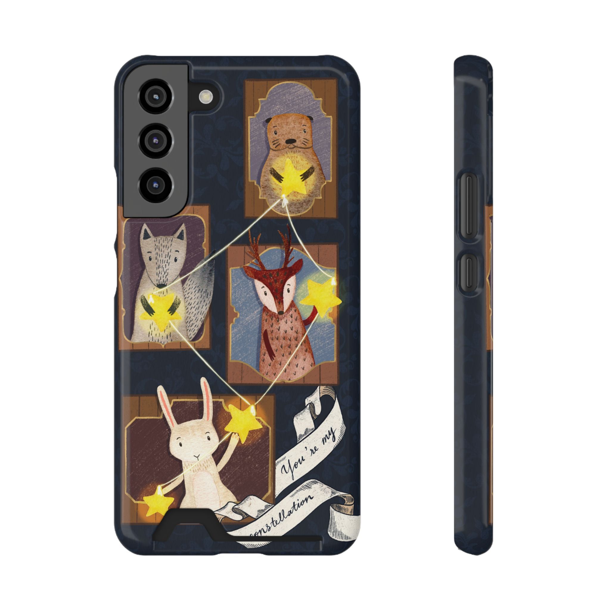 Whimsical Animal Phone Case with Card Holder, Cute Animal Design, Card Storage Case, Ideal for Animal Lovers, Gift for Kids, Birthday