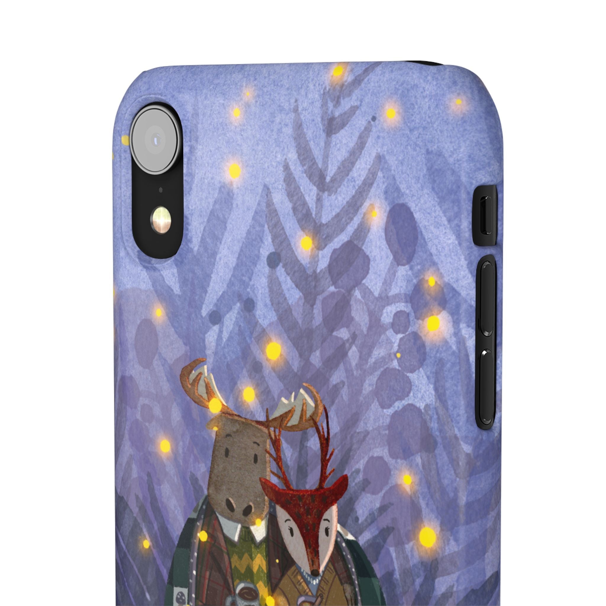 Whimsical Animal Lovers Snap Cases - Cozy Phone Protection, Gift for Nature Lovers, Holiday Decor, Cute Character Design, Animal Couple