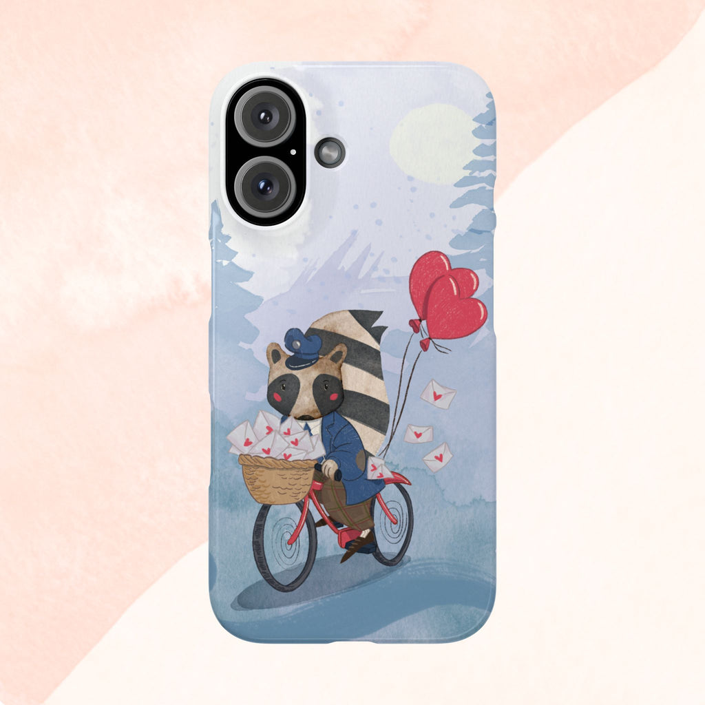Whimsical Animal Snap Case with Love Balloons, Cute Phone Case, Valentine's Day Gift, Animal Lover Accessory, Creative Phone Cover