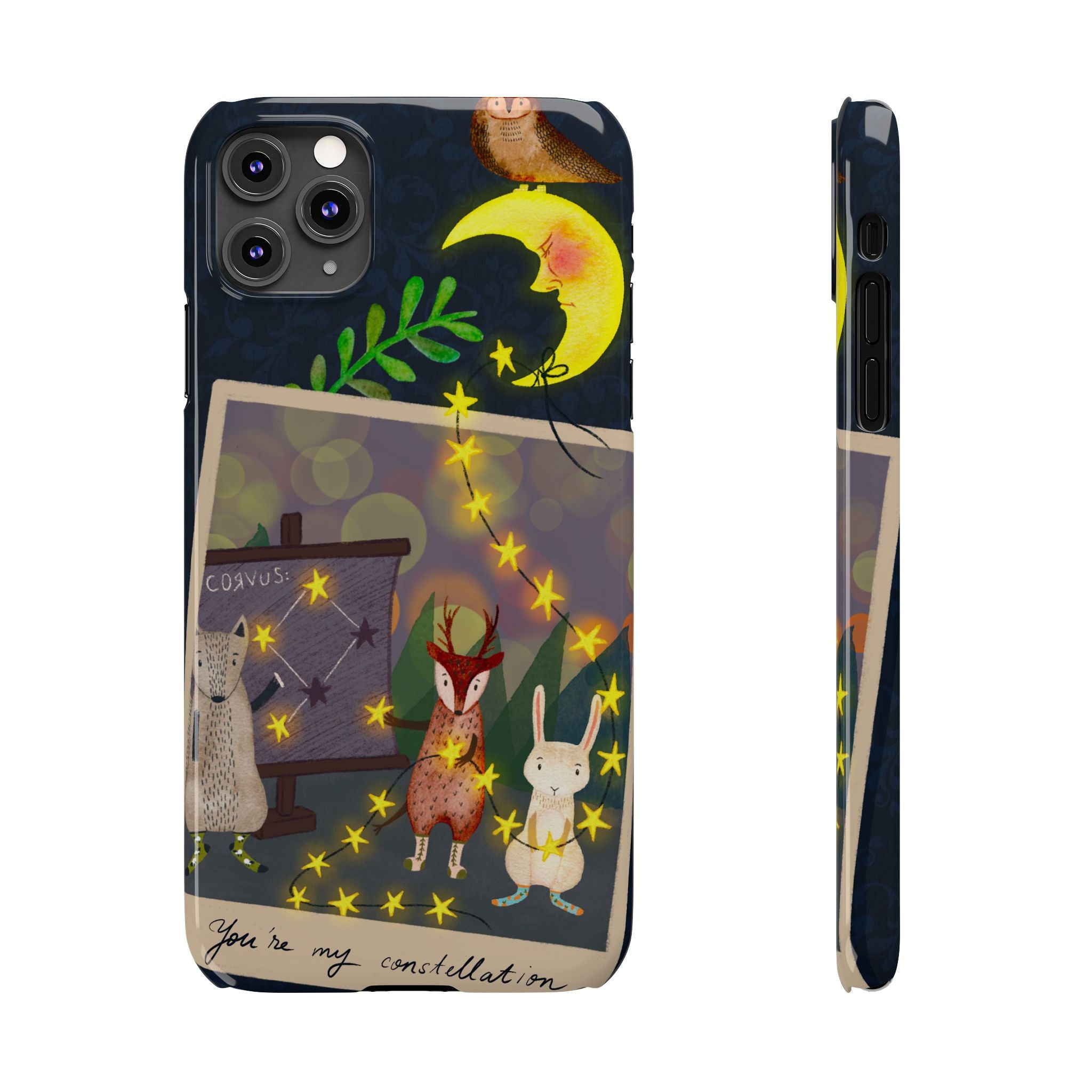 Constellation Friends iPhone Case, Starlit Woodland Photo Cover, Cute Gift for Birthday, Kawaii Design, iPhone 7 8 X XR XS 11 12 13 14 15 16