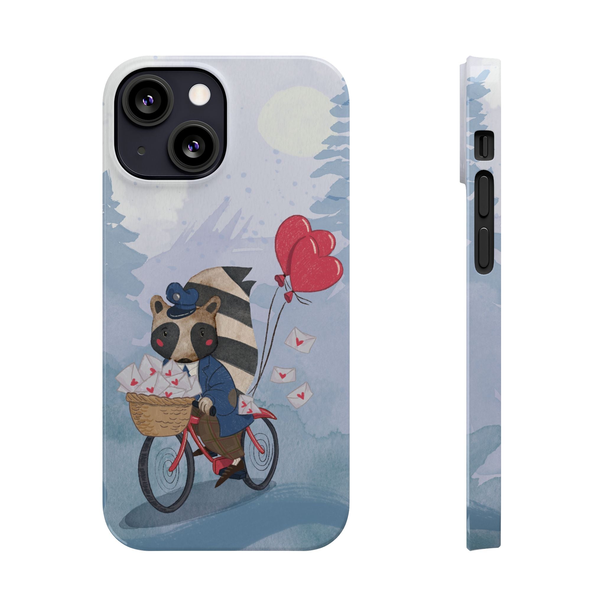 Whimsical Raccoon Slim Phone Case | Cute Animal Design | Perfect for Nature Lovers, Gifts, Birthdays, Valentines Day, Everyday Use