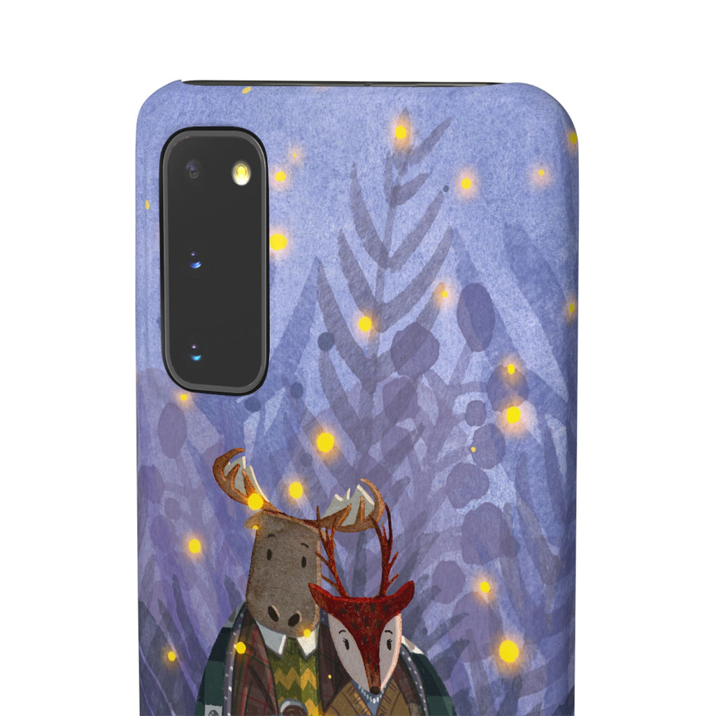 Whimsical Animal Lovers Snap Cases - Cozy Phone Protection, Gift for Nature Lovers, Holiday Decor, Cute Character Design, Animal Couple