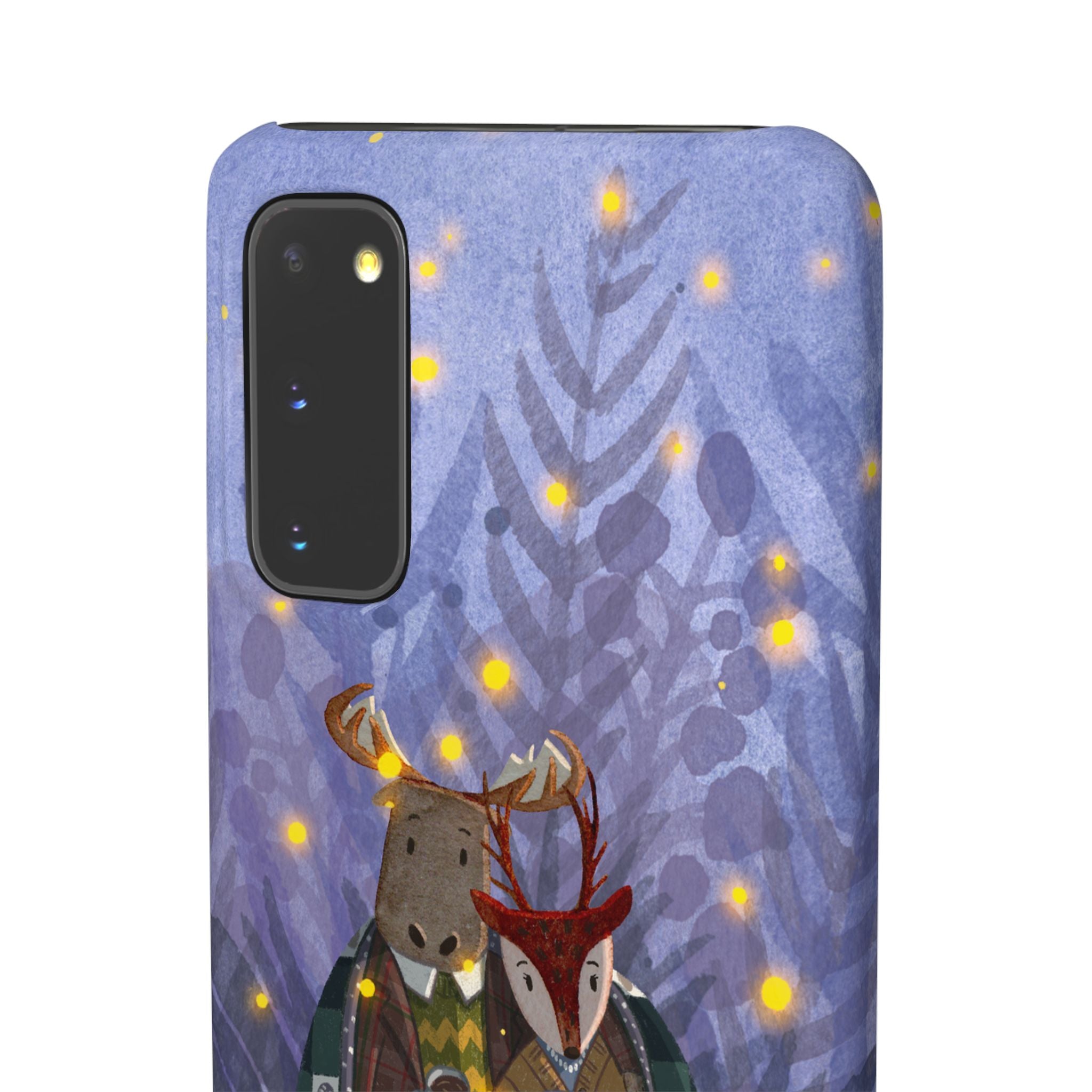 Whimsical Animal Lovers Snap Cases - Cozy Phone Protection, Gift for Nature Lovers, Holiday Decor, Cute Character Design, Animal Couple