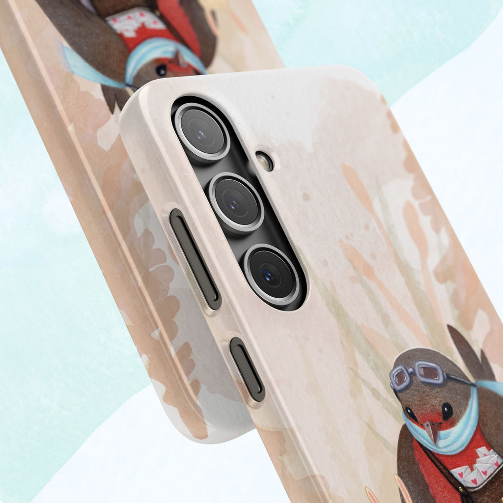 Whimsical Animal Snap Cases, Cute Phone Case, Handmade Bird and Bunny Design, Gift for Animal Lovers, Unique Smartphone Cover