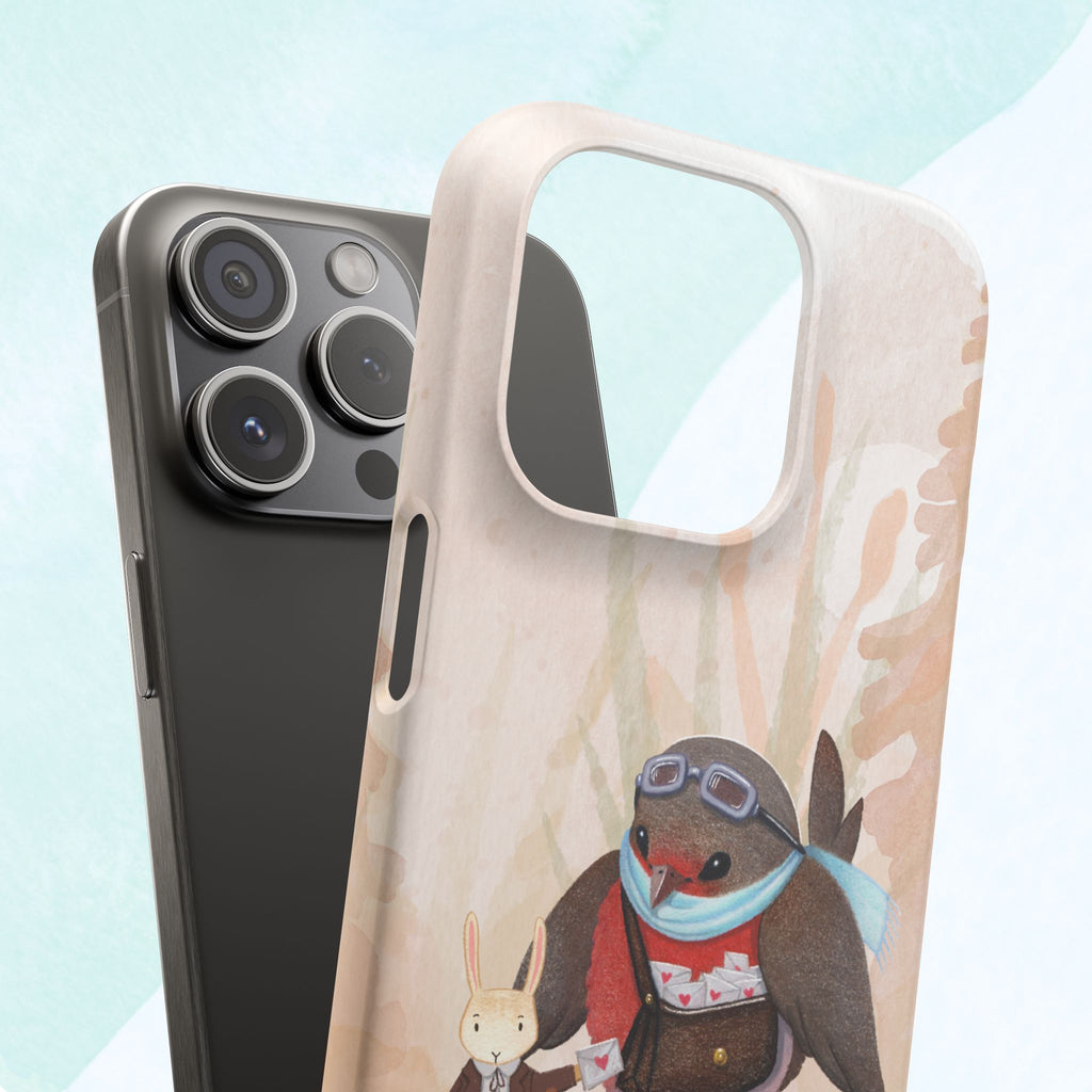 Whimsical Animal Snap Cases, Cute Phone Case, Handmade Bird and Bunny Design, Gift for Animal Lovers, Unique Smartphone Cover