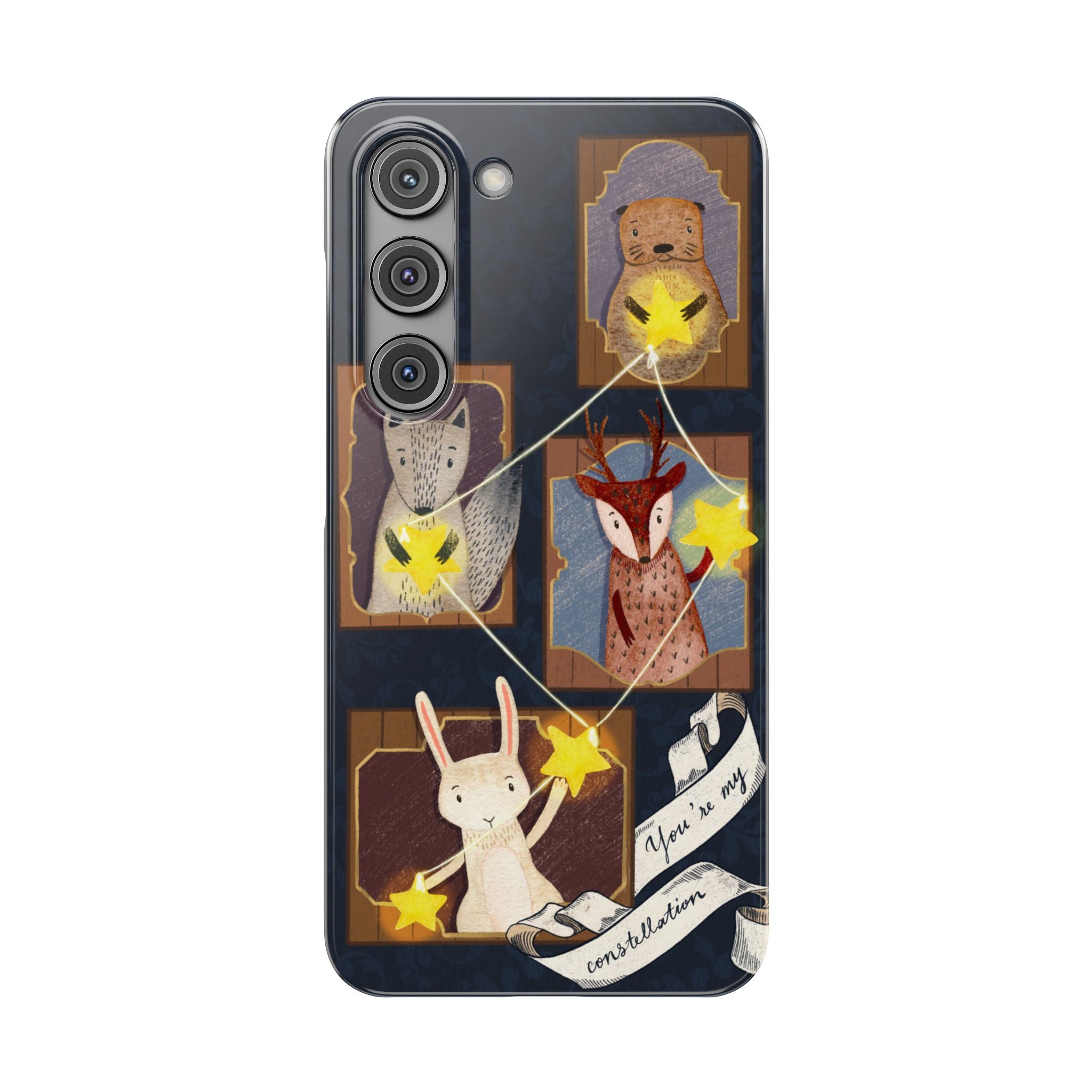 Constellation Friends Slim Case, Woodland Portrait iPhone Cover, Star Collector Design, Cute Kawaii Gift, Phone 8 9 X XR 11 12 13 14 15 16