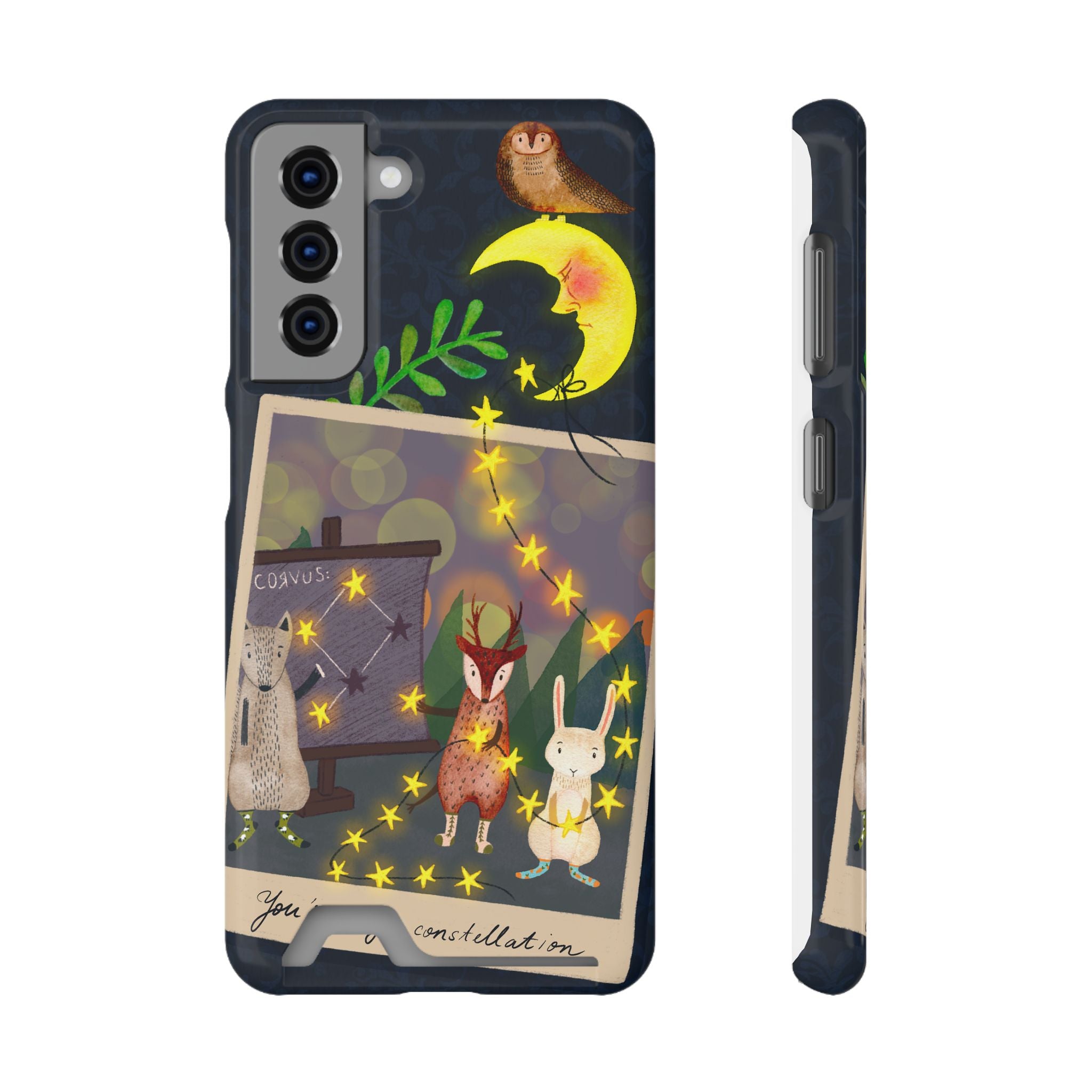 Woodland Astronomy Class Phone Case - Whimsical Forest Animals Learning Constellations - Cute iPhone 13/Samsung Case