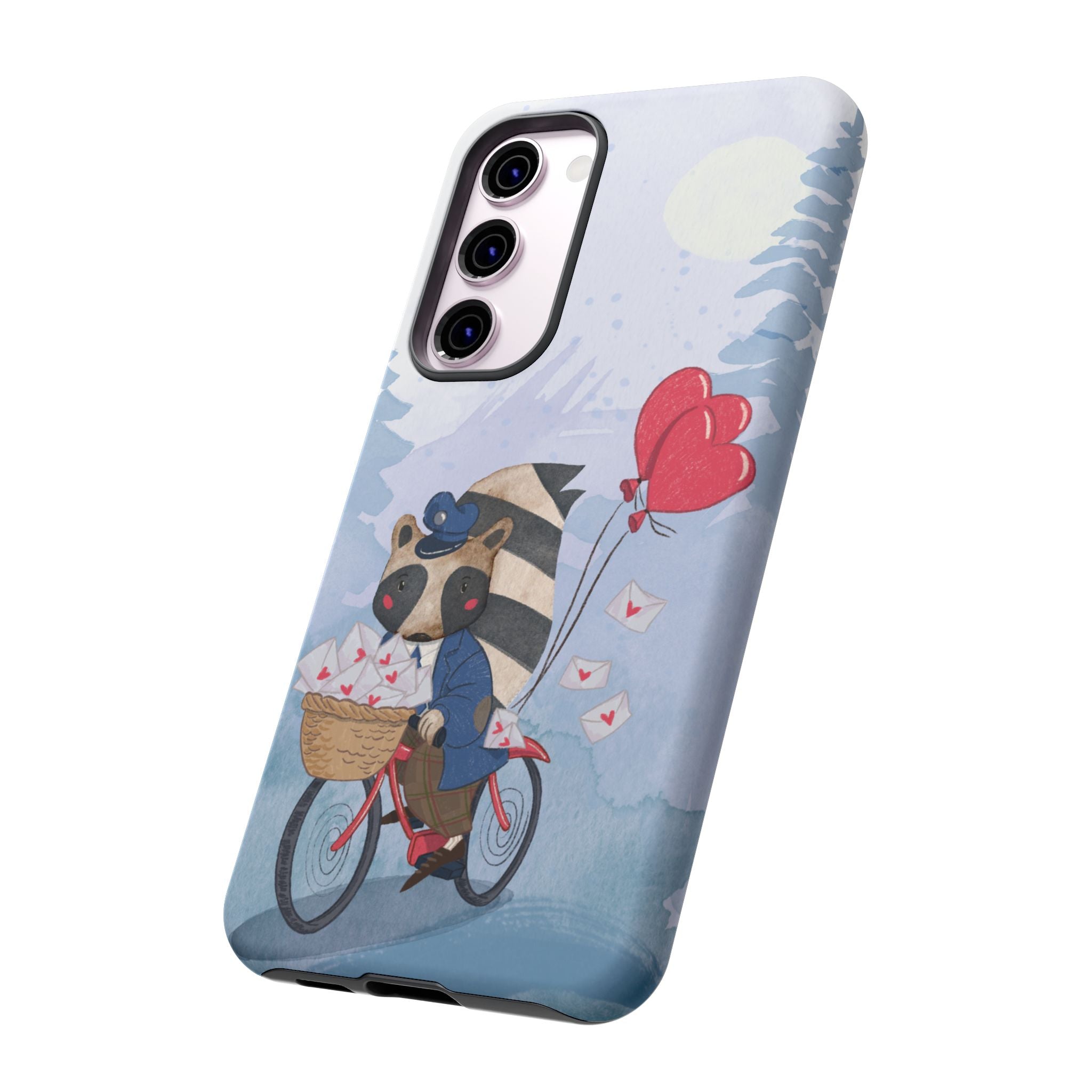 Cute Raccoon Phone Case, Tough Case for Animal Lovers, Valentine's Day Gift, Whimsical Phone Accessory, Gifts for Kids