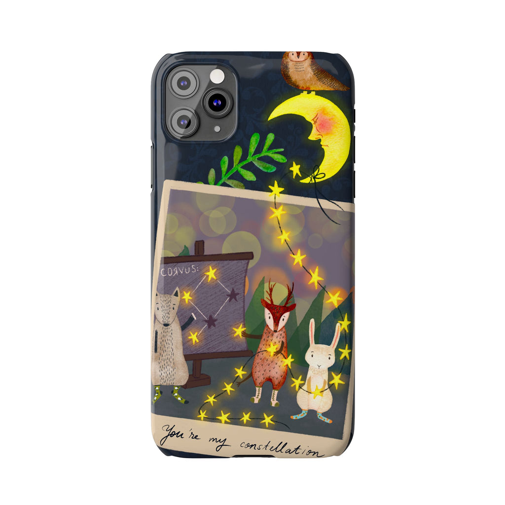 Constellation Friends iPhone Case, Starlit Woodland Photo Cover, Cute Gift for Birthday, Kawaii Design, iPhone 7 8 X XR XS 11 12 13 14 15 16