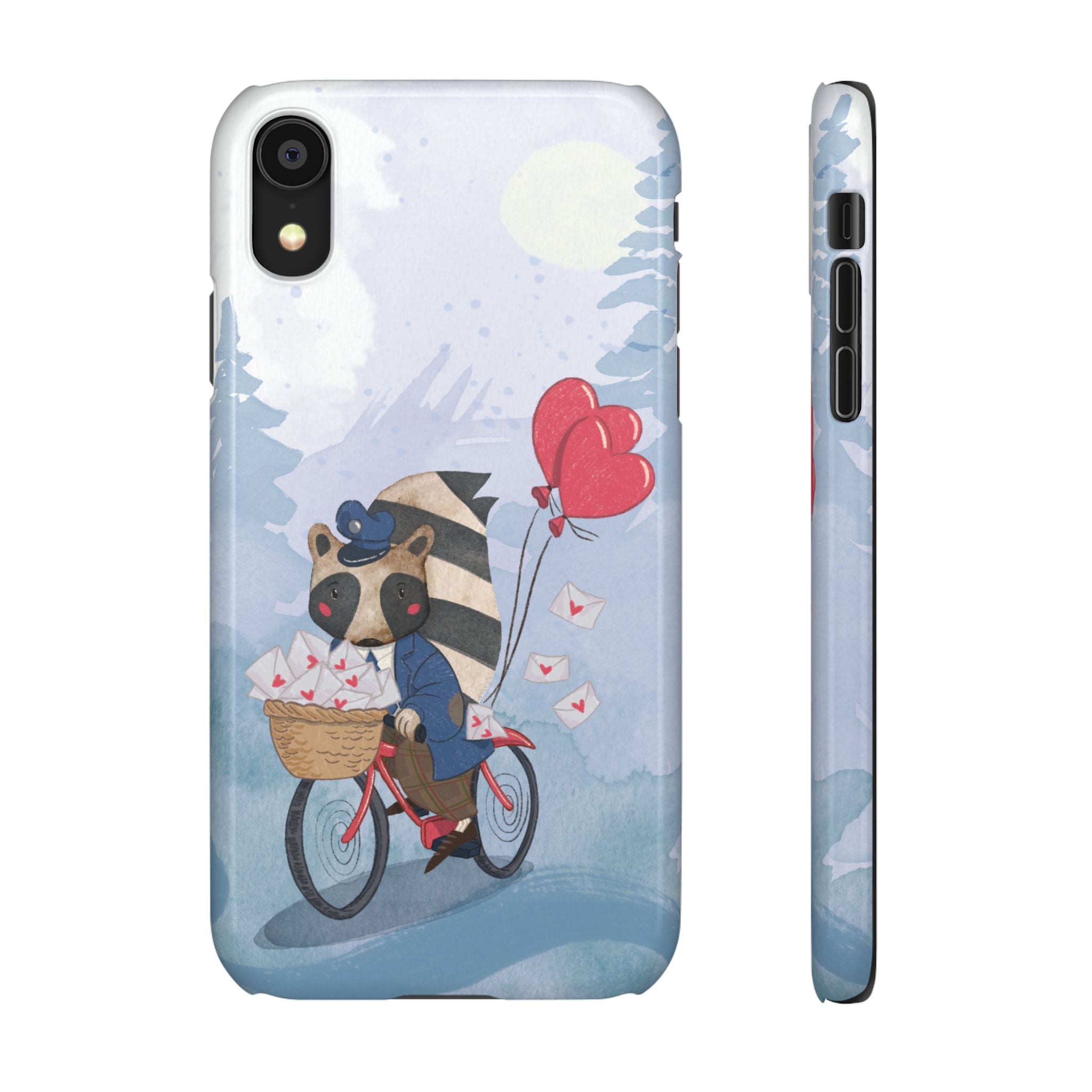 Whimsical Animal Snap Case with Love Balloons, Cute Phone Case, Valentine's Day Gift, Animal Lover Accessory, Creative Phone Cover