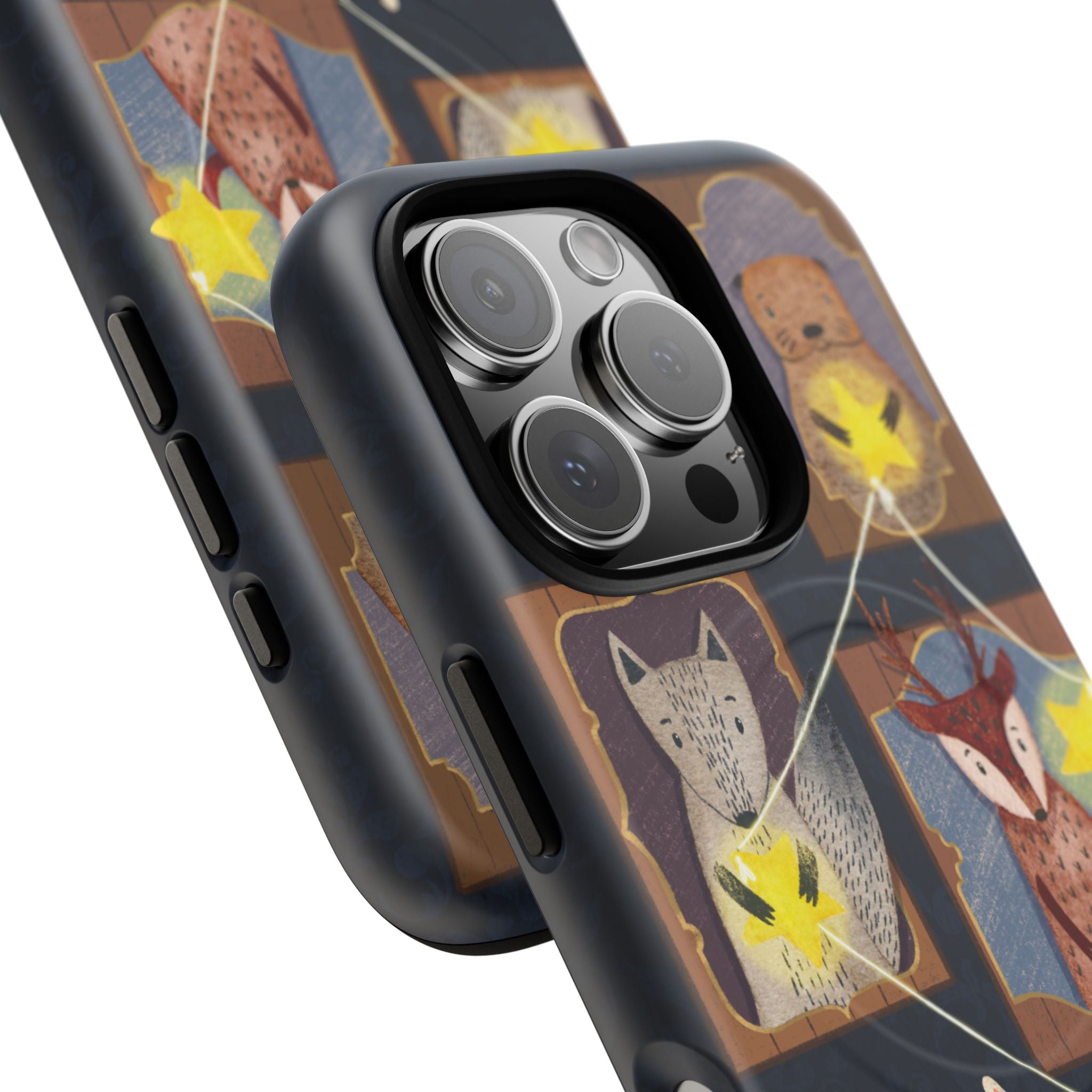 Celestial Animal Stars iPhone Case, Tough Magnetic Cover, Nature Theme, Unique Cute Animal Gifts, iPhone 14 15 16 pro max