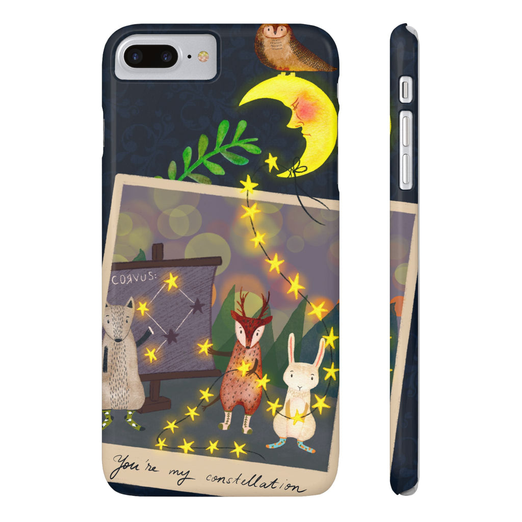 Constellation Friends iPhone Case, Starlit Woodland Photo Cover, Cute Gift for Birthday, Kawaii Design, iPhone 7 8 X XR XS 11 12 13 14 15 16