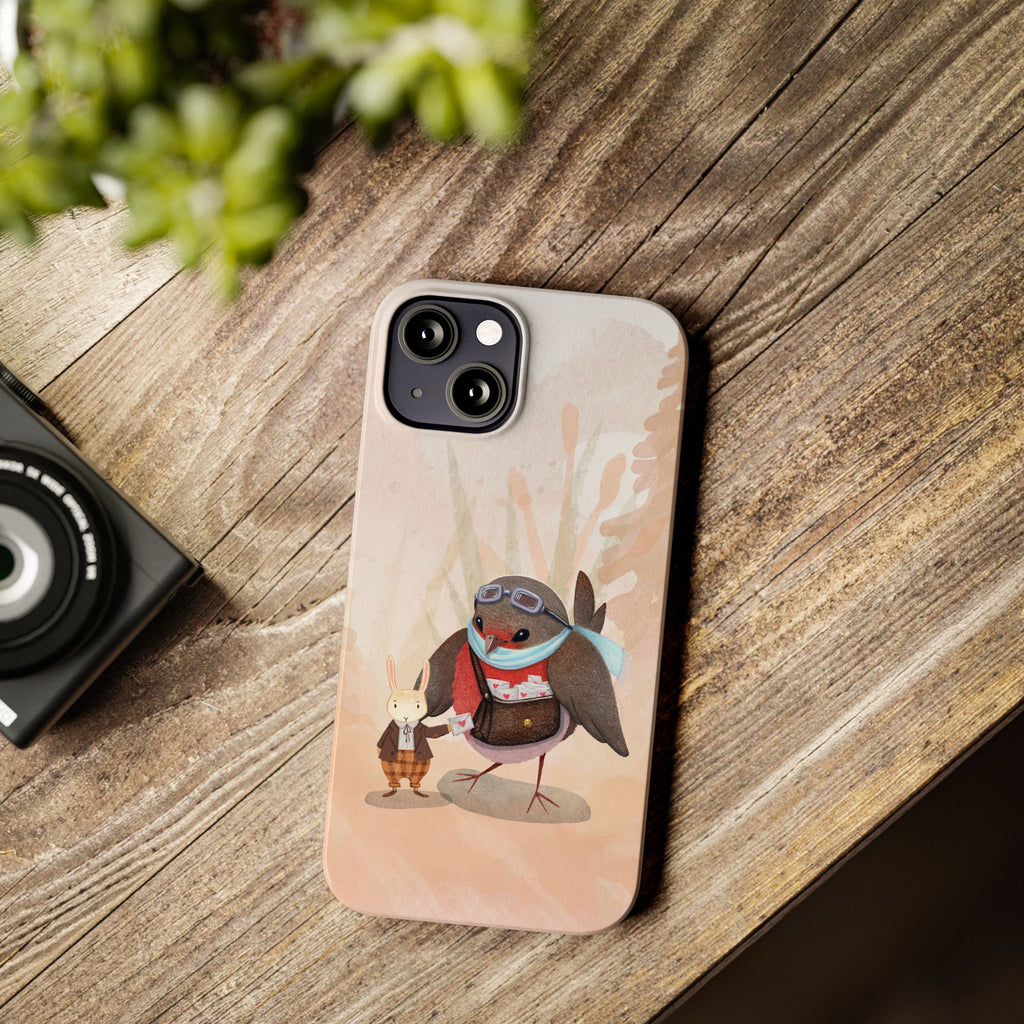 Whimsical Animal Slim Phone Cases - Cute Bird and Rabbit Design, Perfect for Animal Lovers, Gifts for Kids and Teens, Ideal for Birthdays,