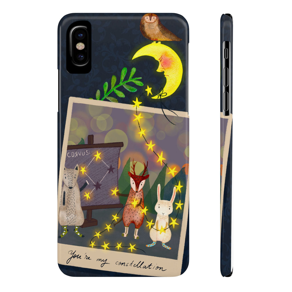 Constellation Friends iPhone Case, Starlit Woodland Photo Cover, Cute Gift for Birthday, Kawaii Design, iPhone 7 8 X XR XS 11 12 13 14 15 16