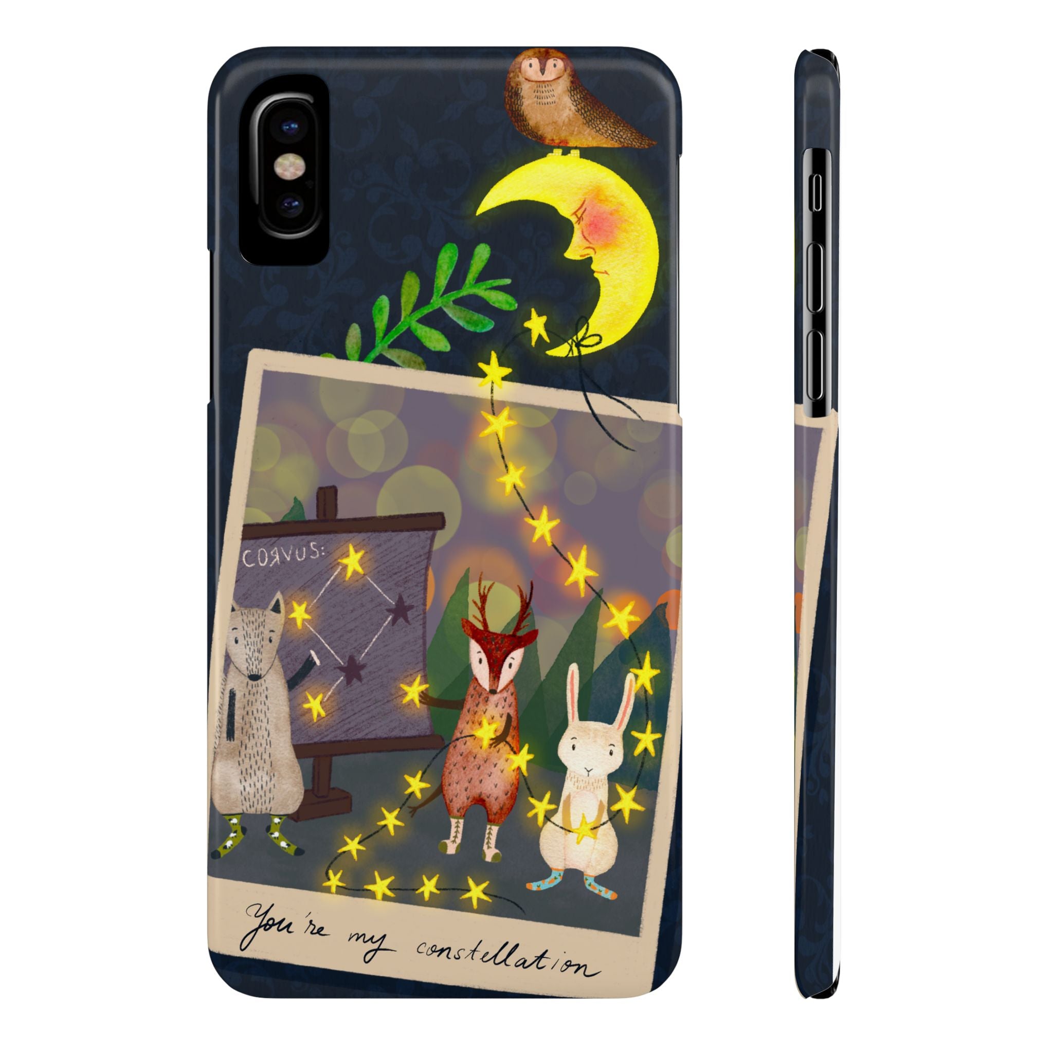 Constellation Friends iPhone Case, Starlit Woodland Photo Cover, Cute Gift for Birthday, Kawaii Design, iPhone 7 8 X XR XS 11 12 13 14 15 16