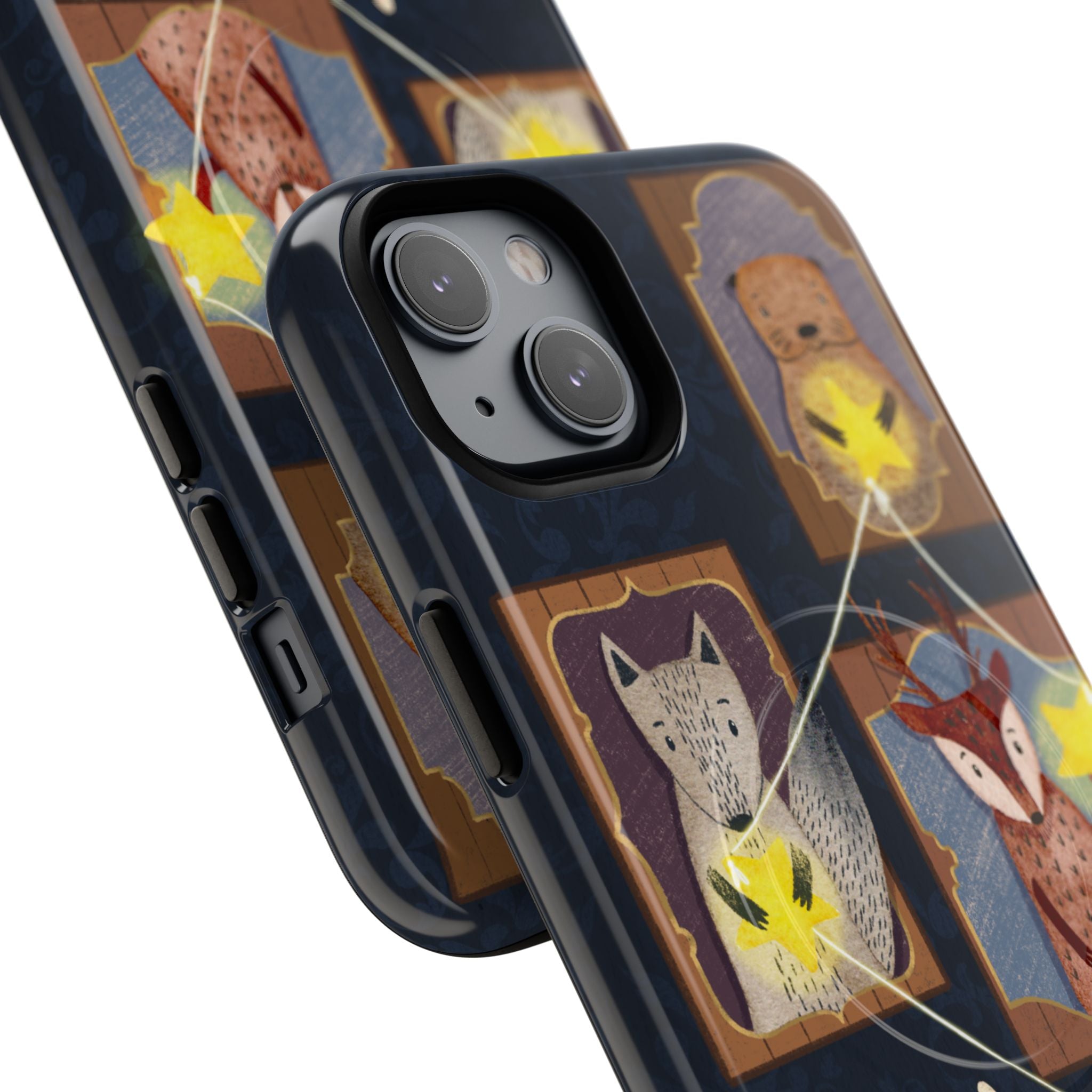 Celestial Animal Stars iPhone Case, Tough Magnetic Cover, Nature Theme, Unique Cute Animal Gifts, iPhone 14 15 16 pro max