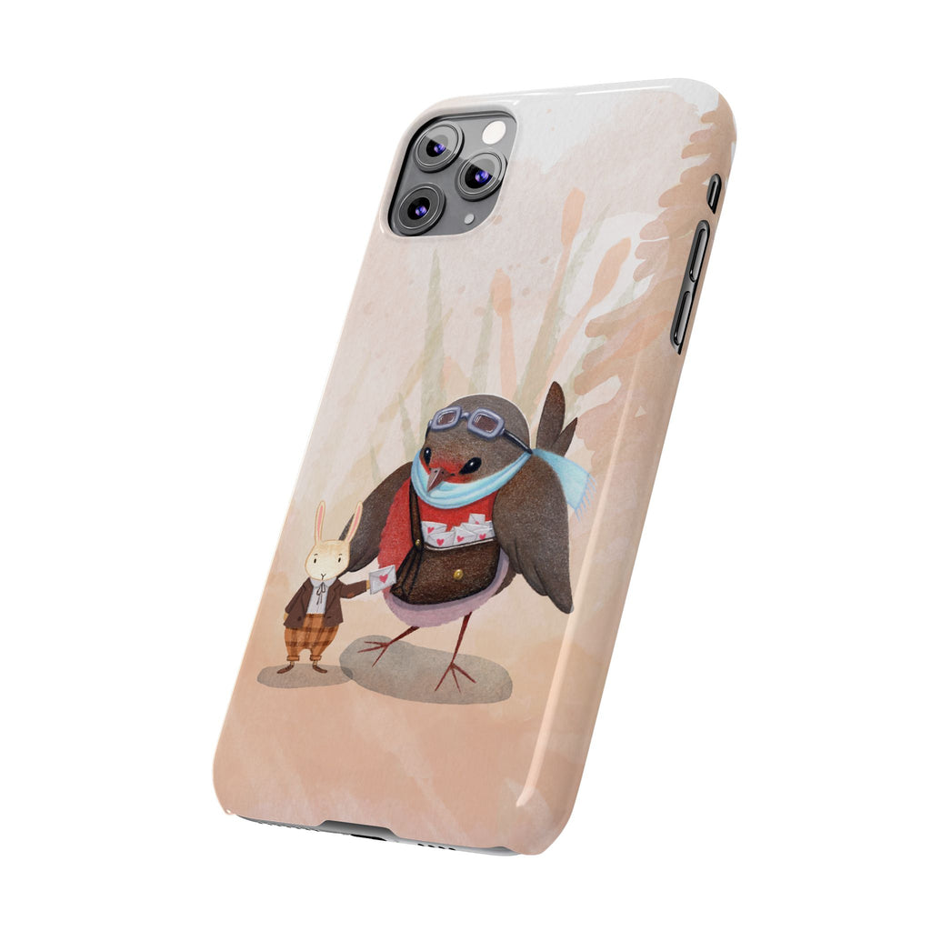 Whimsical Animal Slim Phone Cases - Cute Bird and Rabbit Design, Perfect for Animal Lovers, Gifts for Kids and Teens, Ideal for Birthdays,