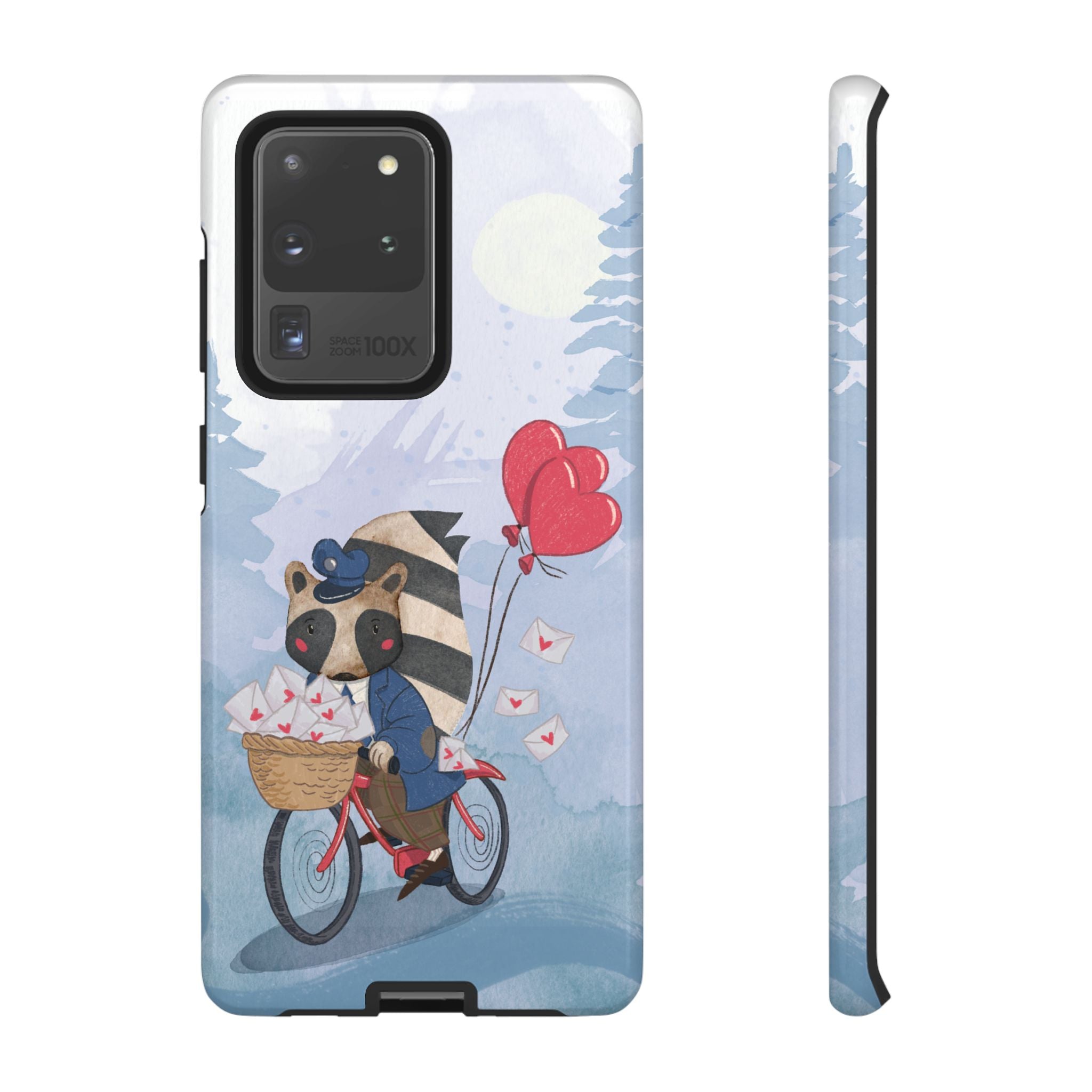 Cute Raccoon Phone Case, Tough Case for Animal Lovers, Valentine's Day Gift, Whimsical Phone Accessory, Gifts for Kids