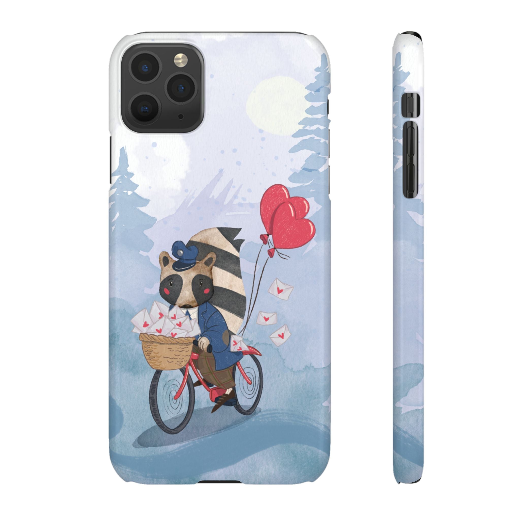 Whimsical Animal Snap Case with Love Balloons, Cute Phone Case, Valentine's Day Gift, Animal Lover Accessory, Creative Phone Cover