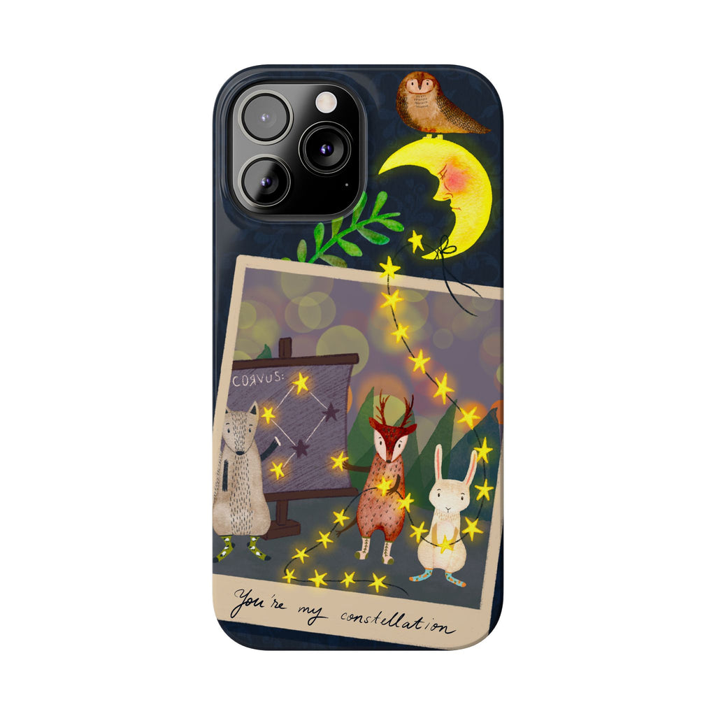 Constellation Friends iPhone Case, Starlit Woodland Photo Cover, Cute Gift for Birthday, Kawaii Design, iPhone 7 8 X XR XS 11 12 13 14 15 16