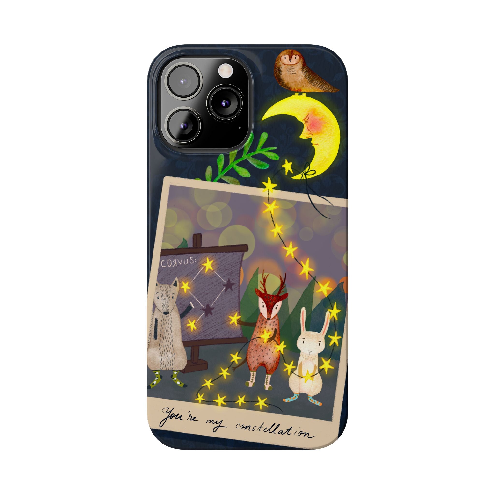 Constellation Friends iPhone Case, Starlit Woodland Photo Cover, Cute Gift for Birthday, Kawaii Design, iPhone 7 8 X XR XS 11 12 13 14 15 16